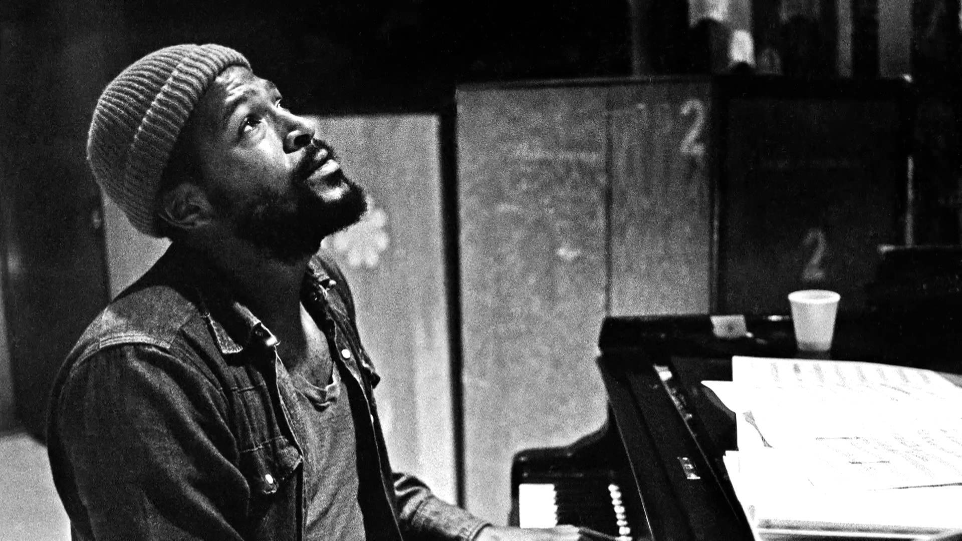 Marvin Gaye, bearded man, knit cap, Full HD Desktop Wallpaper