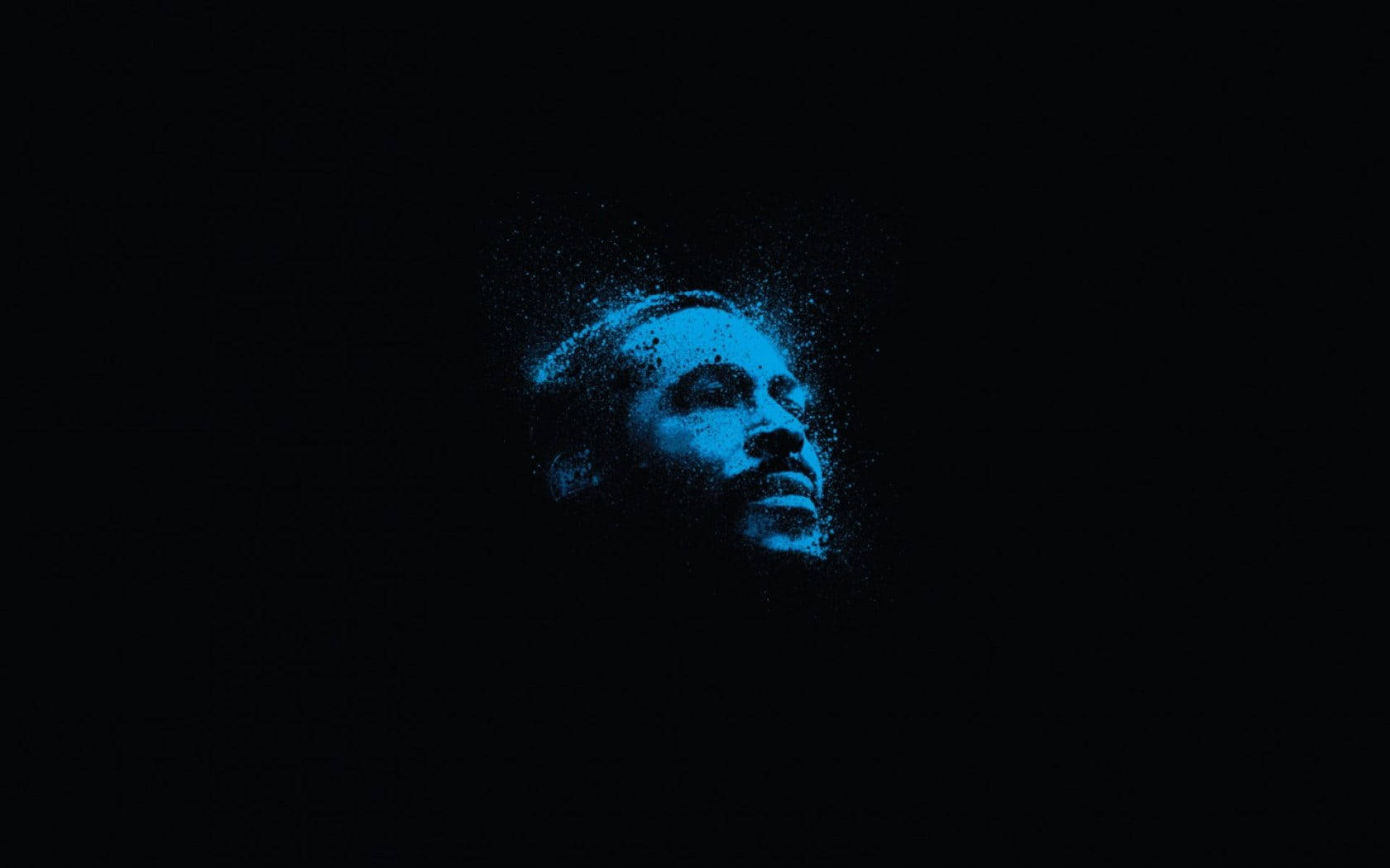 Marvin Gaye, minimalist blue, digital art, HD Desktop Wallpaper