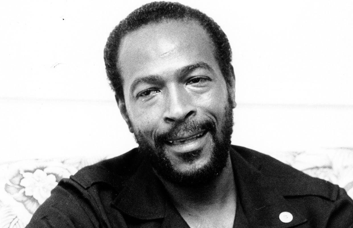 Marvin Gaye, black and white, head shot, SD Desktop Wallpaper