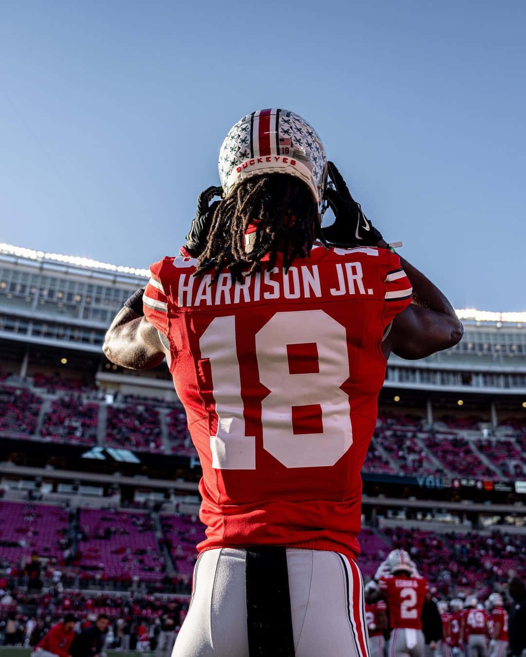 Marvin Harrison Jr, number 18, red jersey, HD Phone Wallpaper