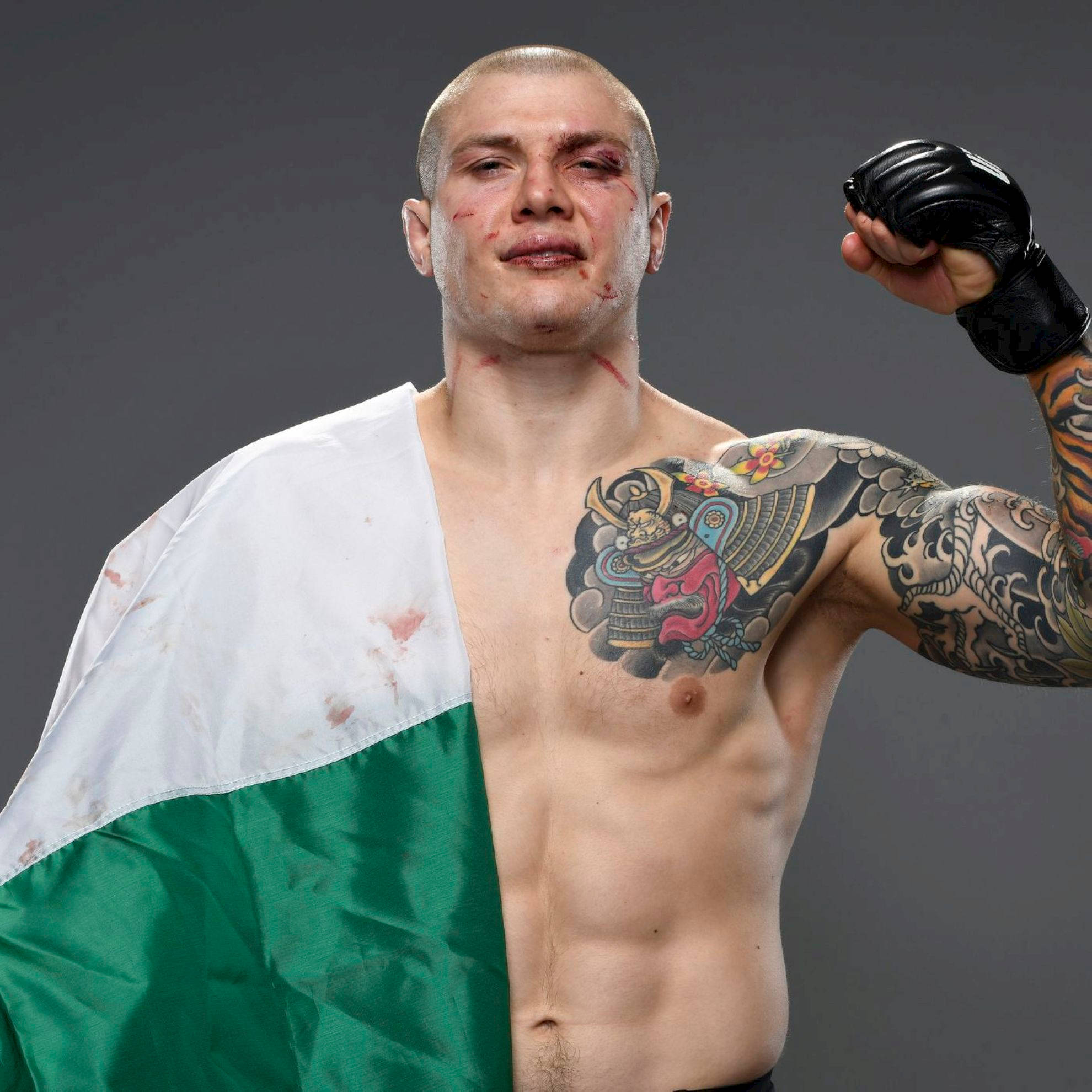 Marvin Vettori, gloved fist, tattoos, Full HD Desktop Wallpaper