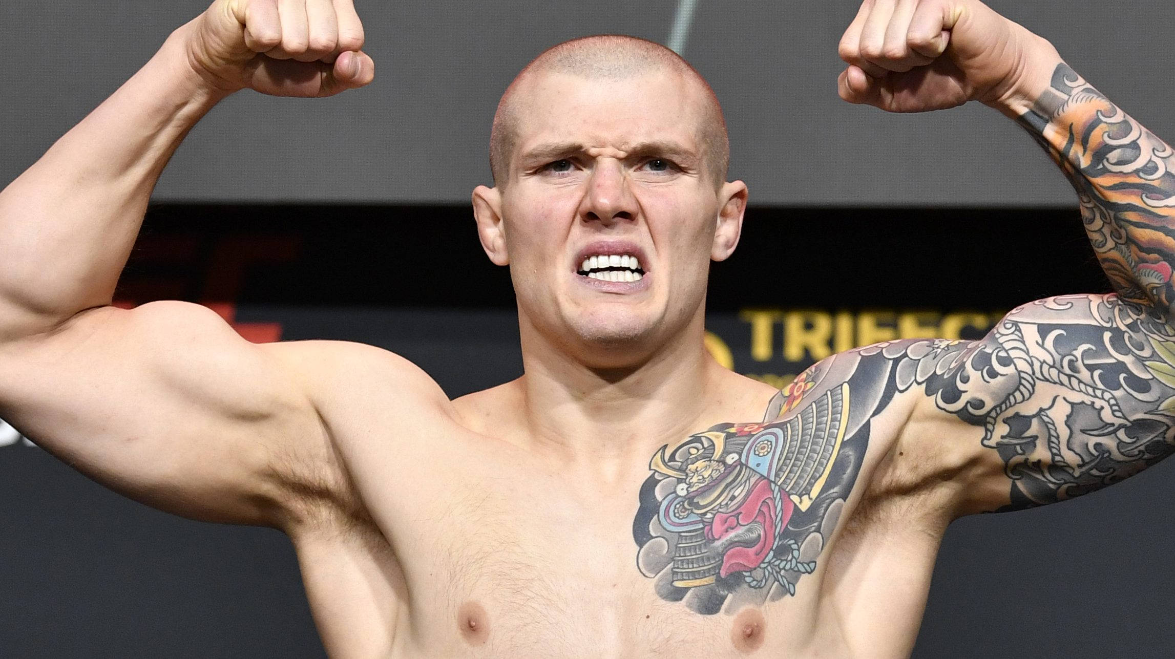 Marvin Vettori, bald fighter, intricate tattoos, Full HD Desktop Wallpaper