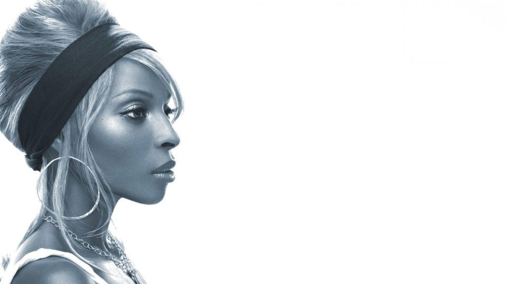 Mary J Blige, high bun, hoop earrings, Full HD Desktop Wallpaper