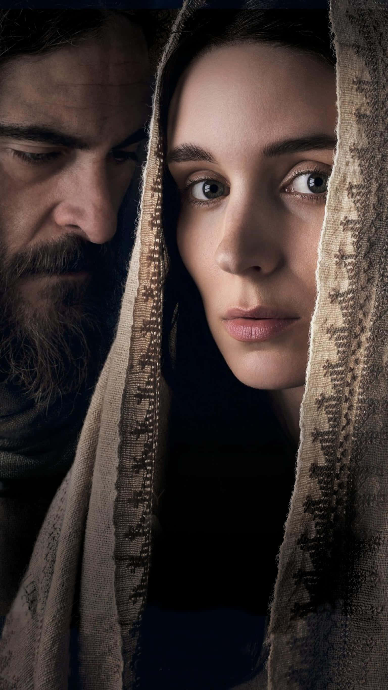 Mary Magdalene, bearded man, textured cloth, 2K Phone Wallpaper