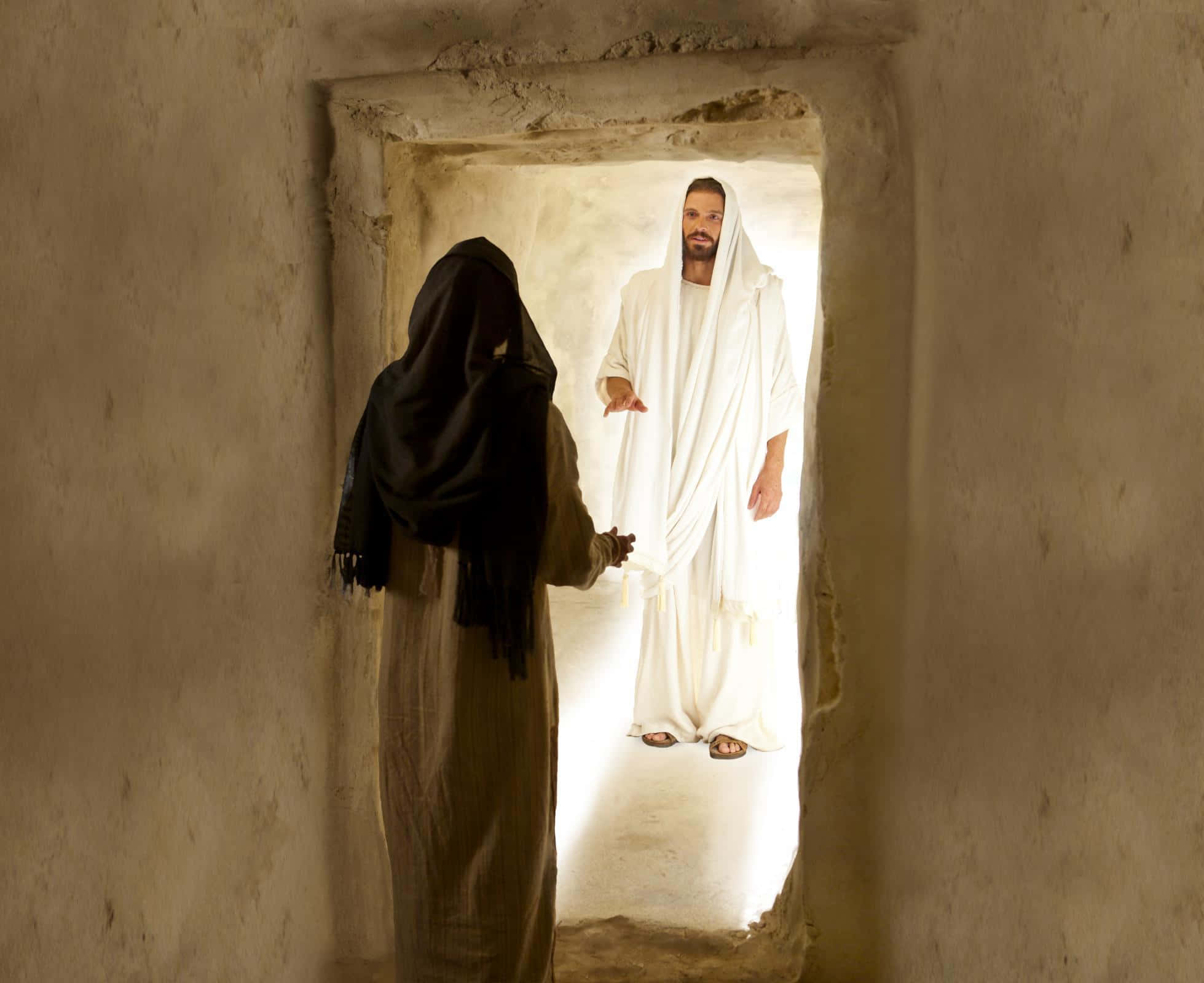 Mary Magdalene, 1959, white robes, Full HD Desktop Wallpaper