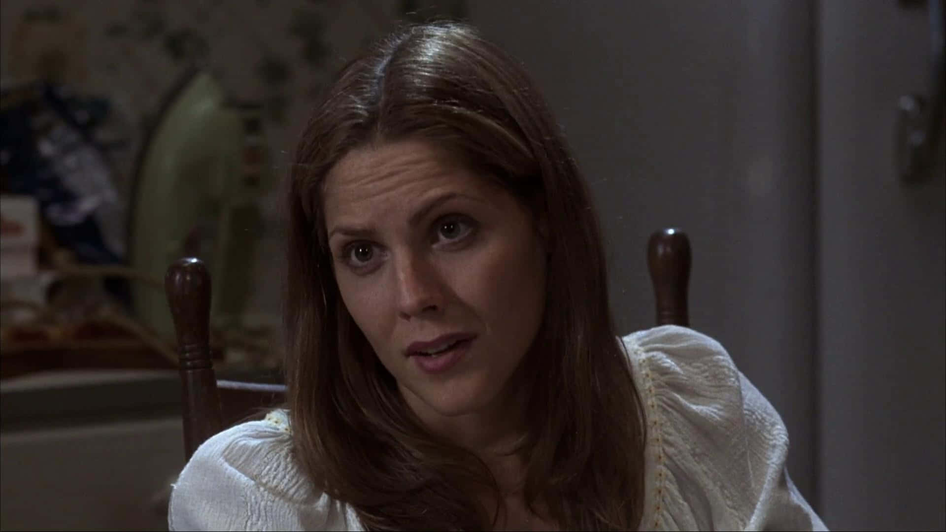 Mary Mccormack, brown hair, white blouse, Full HD Desktop Wallpaper