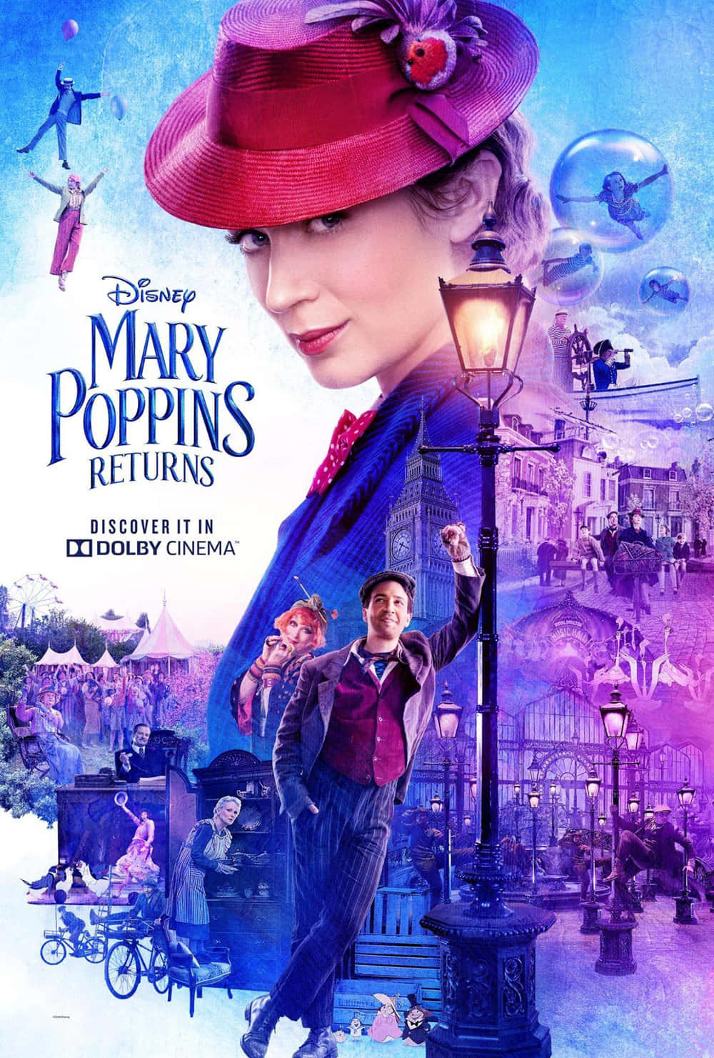 Mary Poppins, red hat, whimsical London street, HD Phone Wallpaper