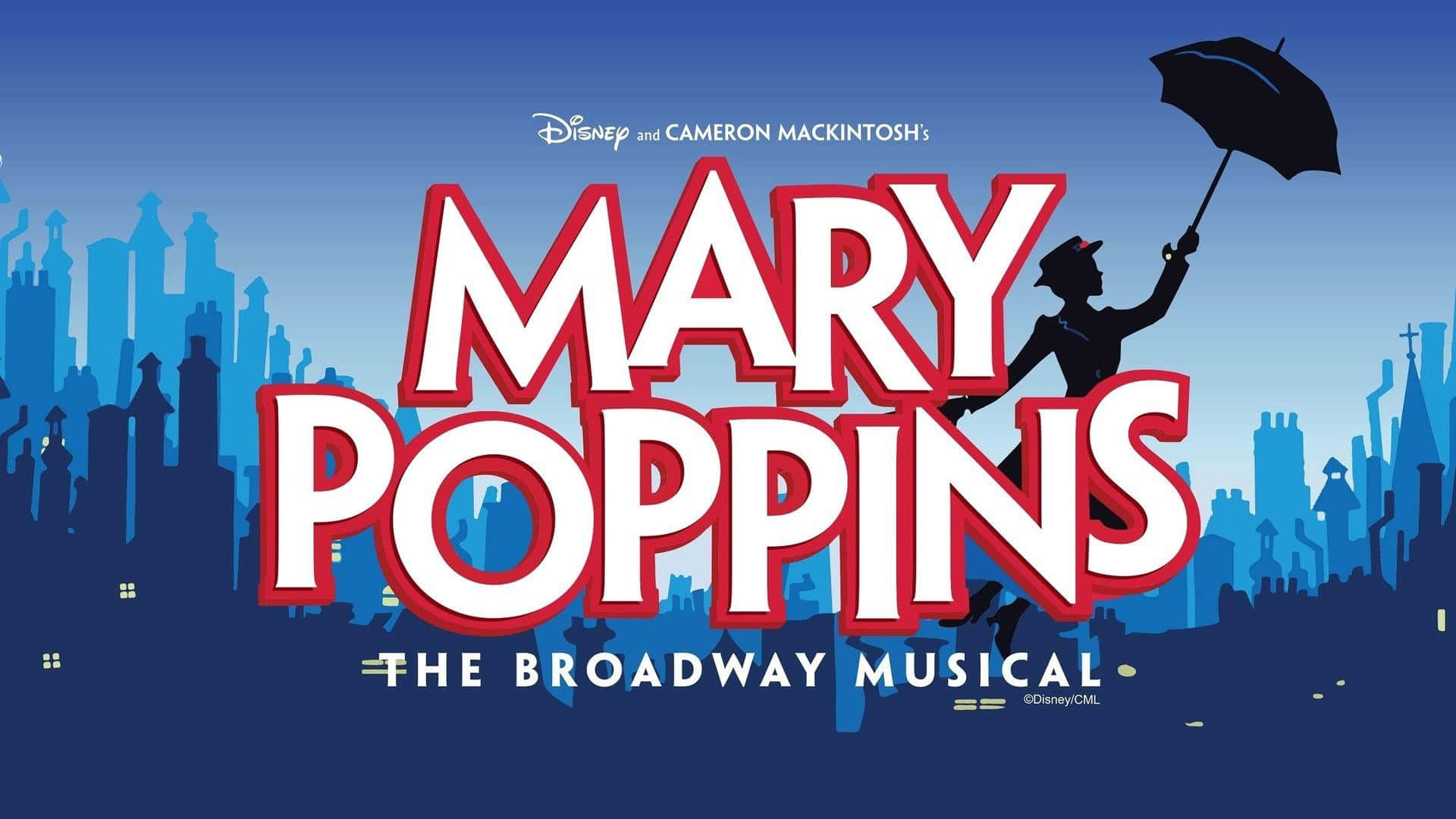 Mary Poppins, red and white, umbrella, Full HD Desktop Wallpaper