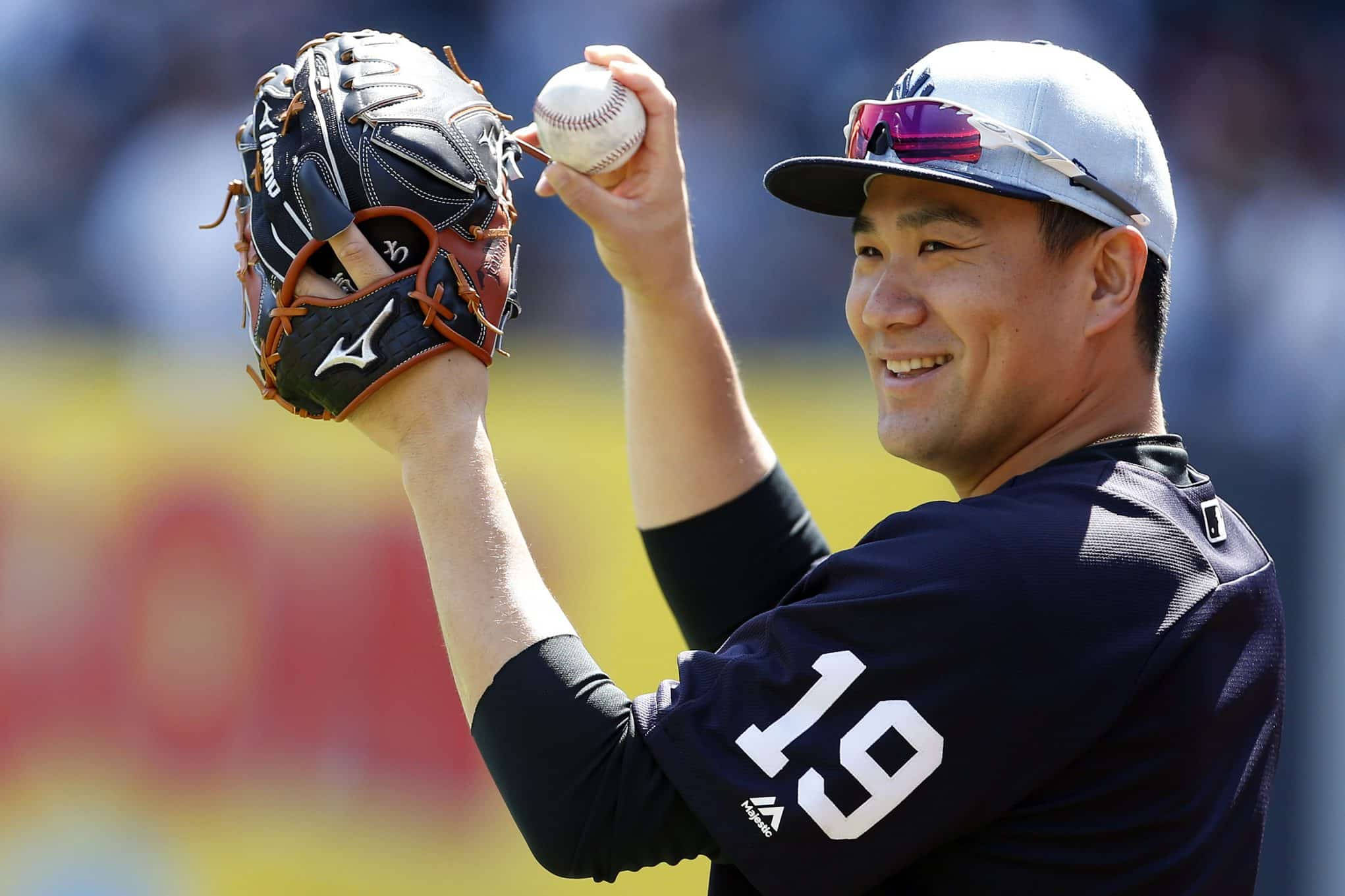 Masahiro Tanaka, jersey number 19, navy jersey, Full HD Desktop Wallpaper