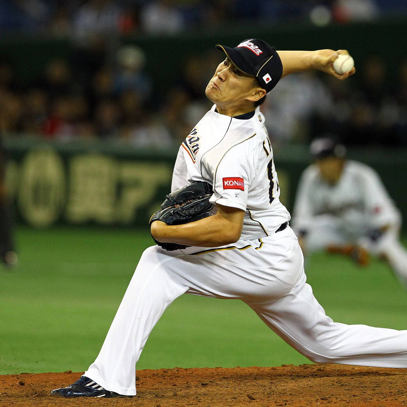 Masahiro Tanaka, white uniform, stadium lights, HD Desktop Wallpaper