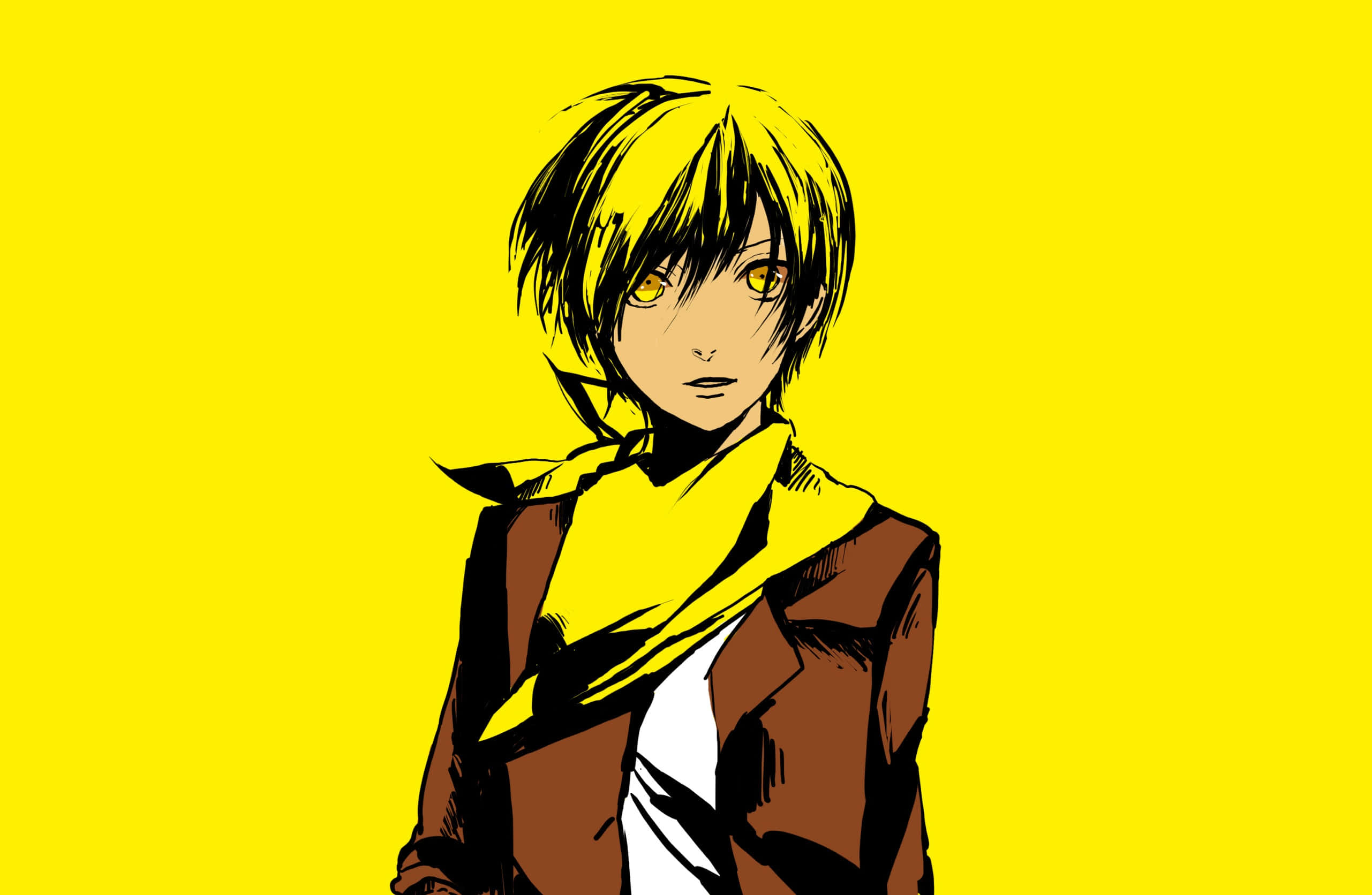 Masaomi Kida, yellow hair, yellow eyes, 2K Desktop Wallpaper