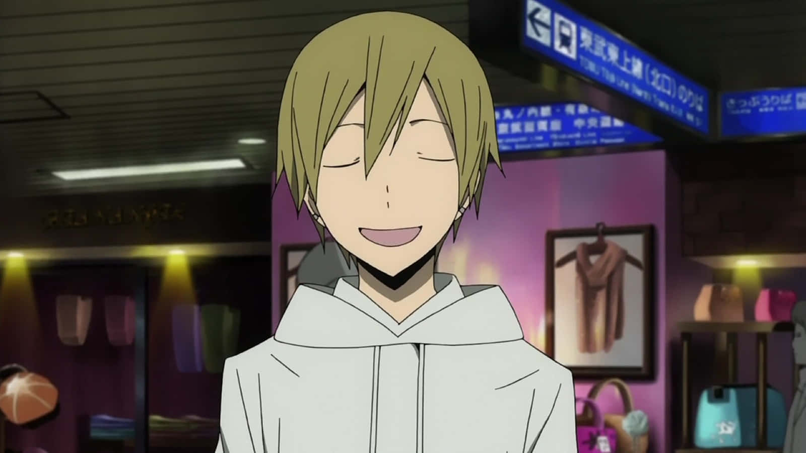 Masaomi Kida, white hoodie, purple walls, HD Desktop Wallpaper