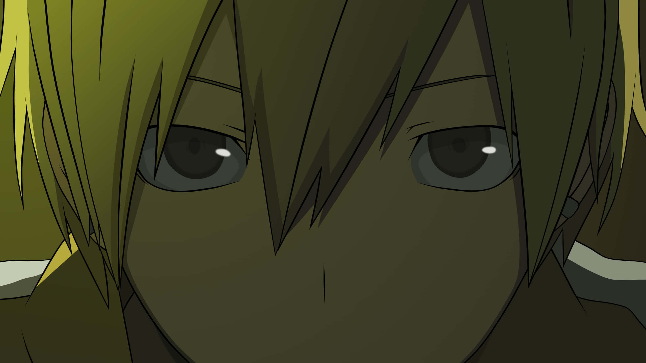 Masaomi Kida, spiky yellow hair, intense eyes, 2K Desktop Wallpaper