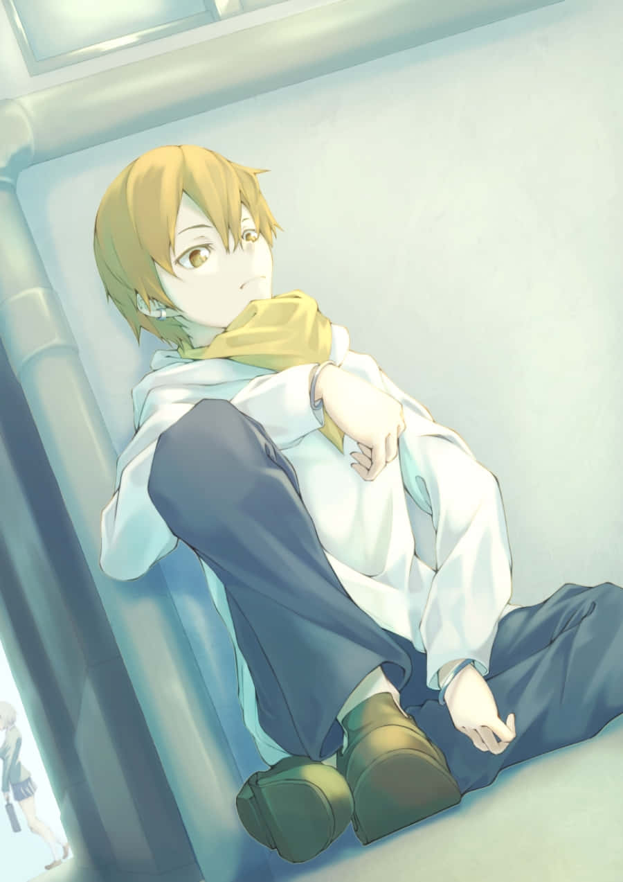 Masaomi Kida, blonde hair, yellow scarf, SD Phone Wallpaper