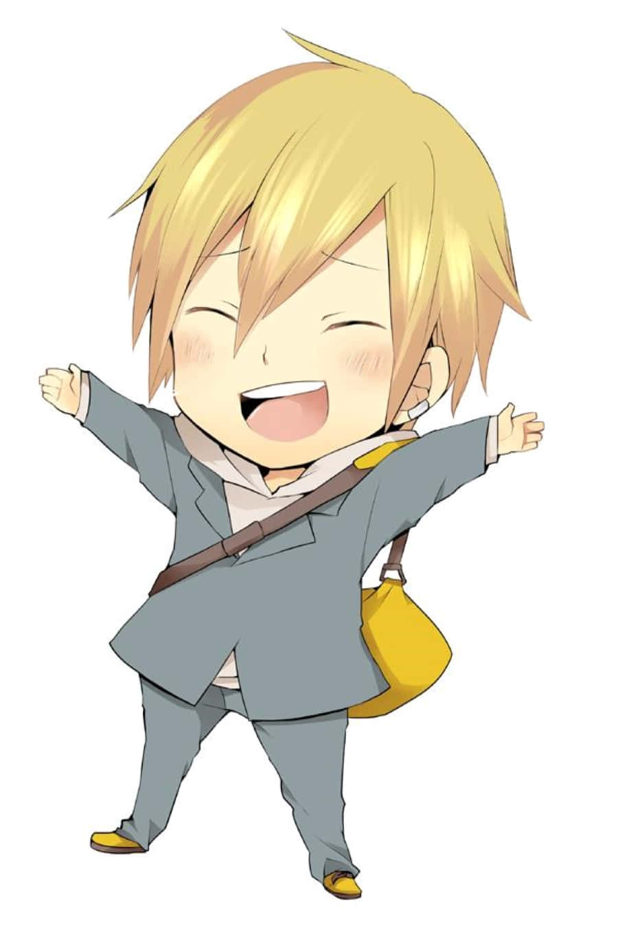 Masaomi Kida, chibi anime boy, blonde hair, HD Phone Wallpaper