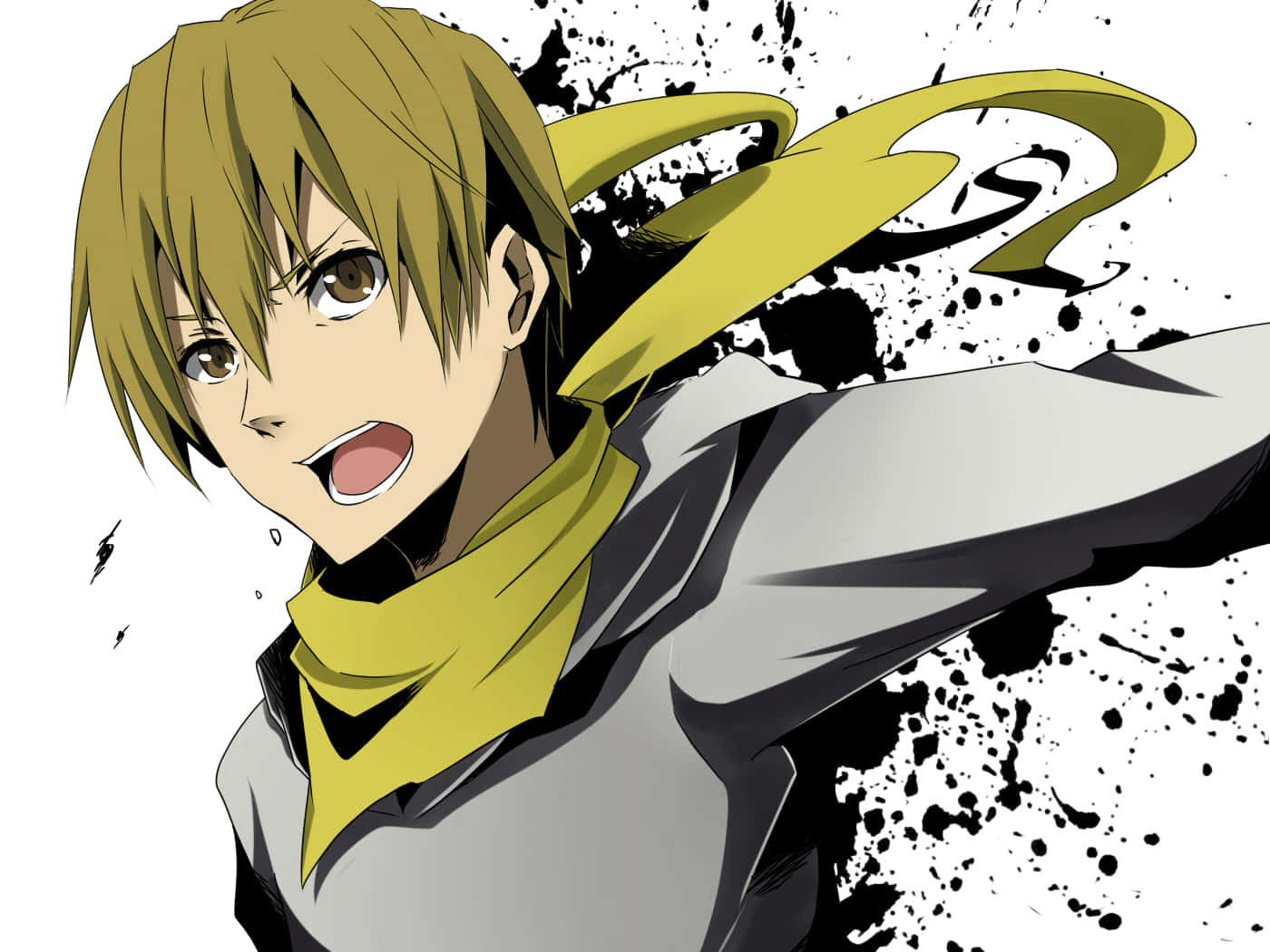 Masaomi Kida, blonde hair, yellow scarf, HD Desktop Wallpaper
