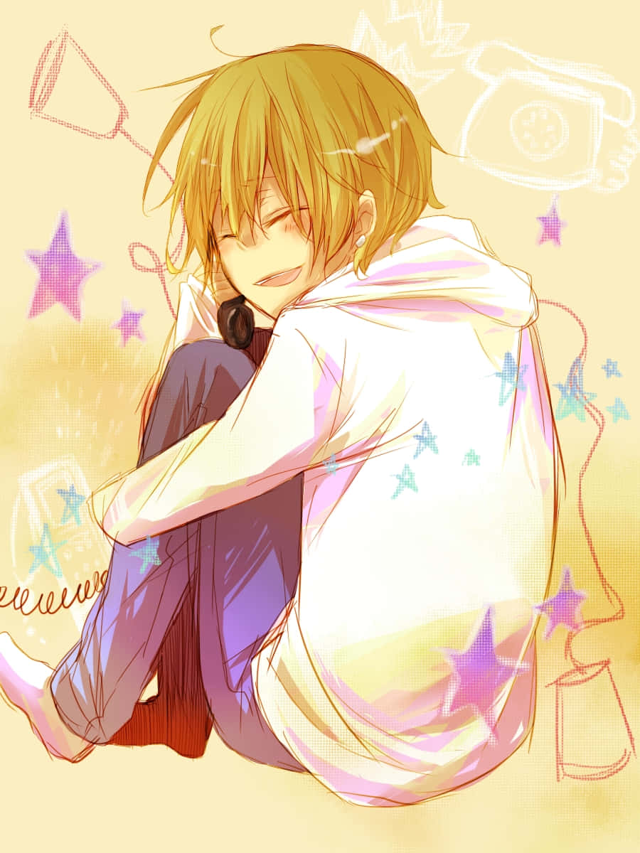 Masaomi Kida, blonde hair, hoodie, SD Phone Wallpaper