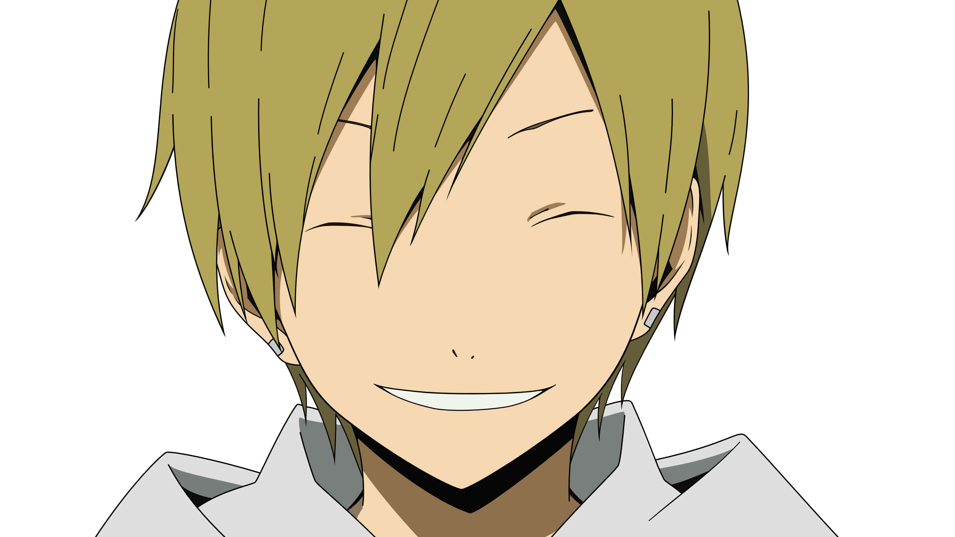 Masaomi Kida, blonde hair, wide smile, 2K Desktop Wallpaper