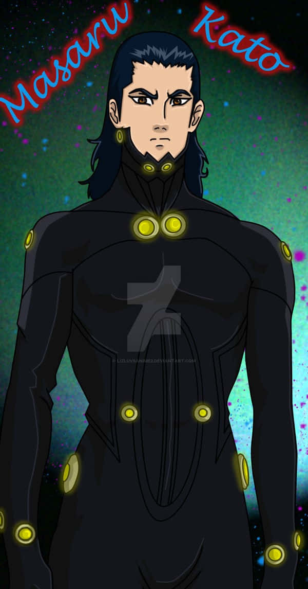 Masaru Kato, anime character, black suit, SD Phone Wallpaper