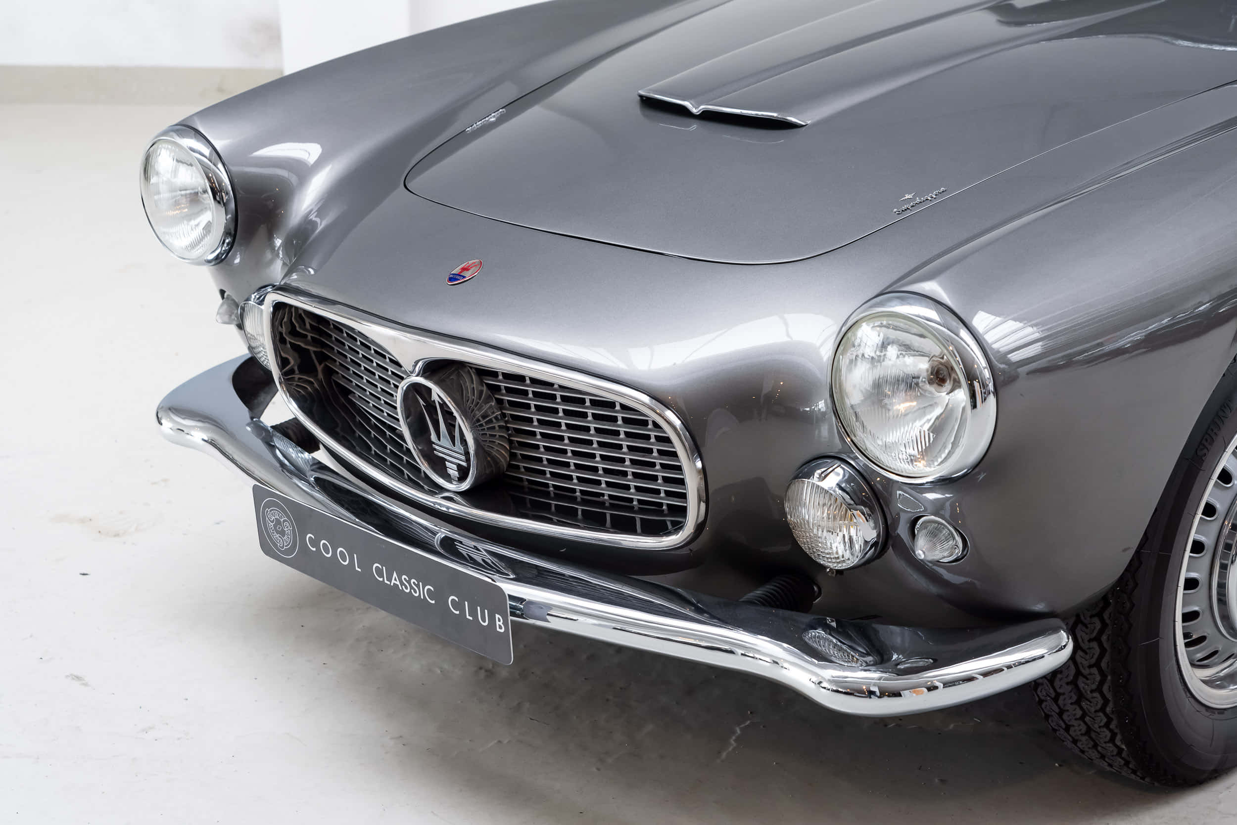 Maserati 3500 GT, silver, chrome accents, Full HD Desktop Wallpaper