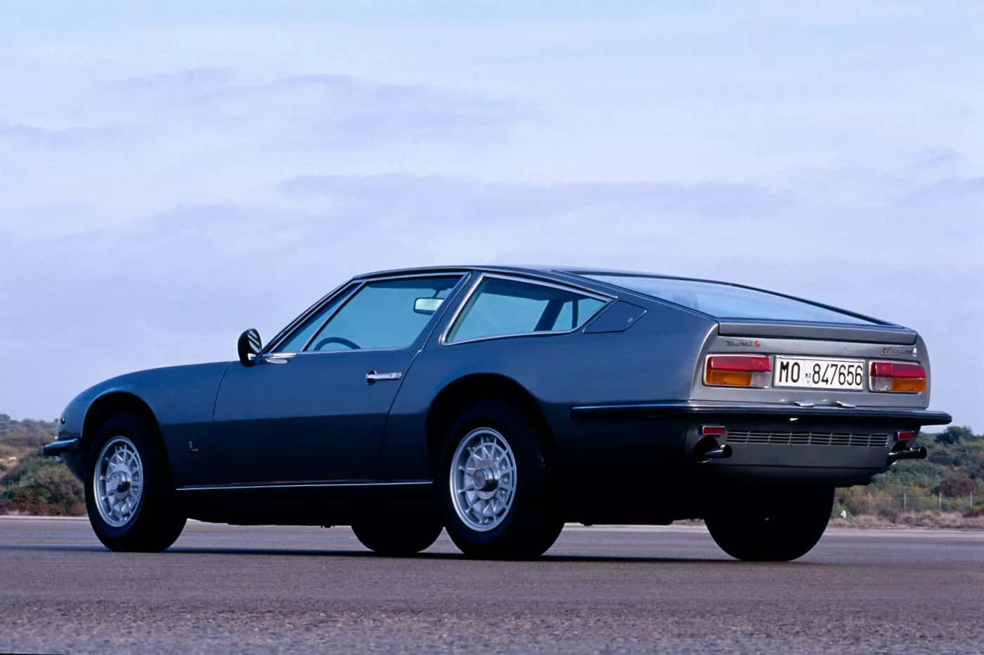 Maserati Indy, vintage Italian sports car, dark blue, HD Desktop Wallpaper