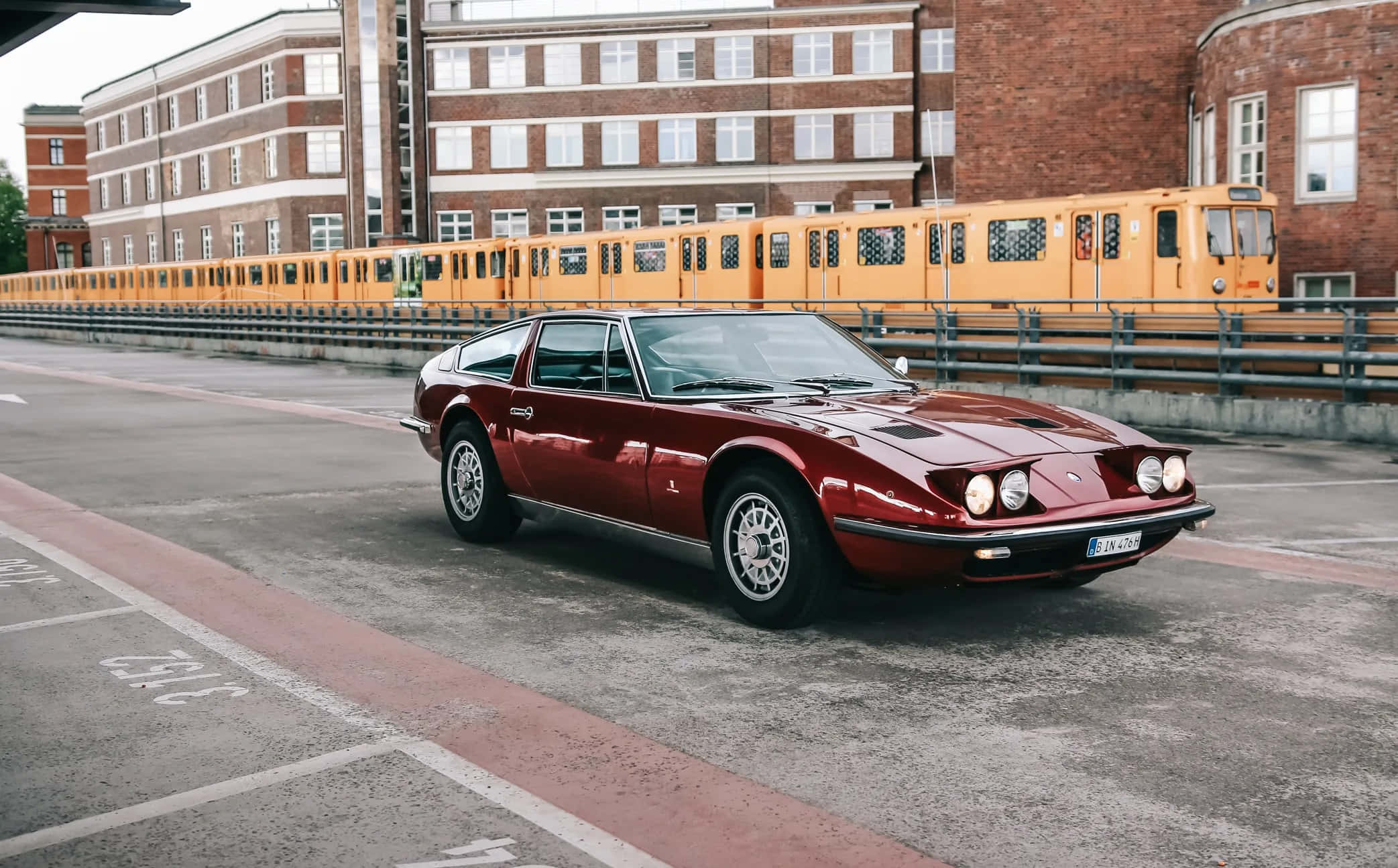 Maserati Indy, glossy red, classic sports car, Full HD Desktop Wallpaper