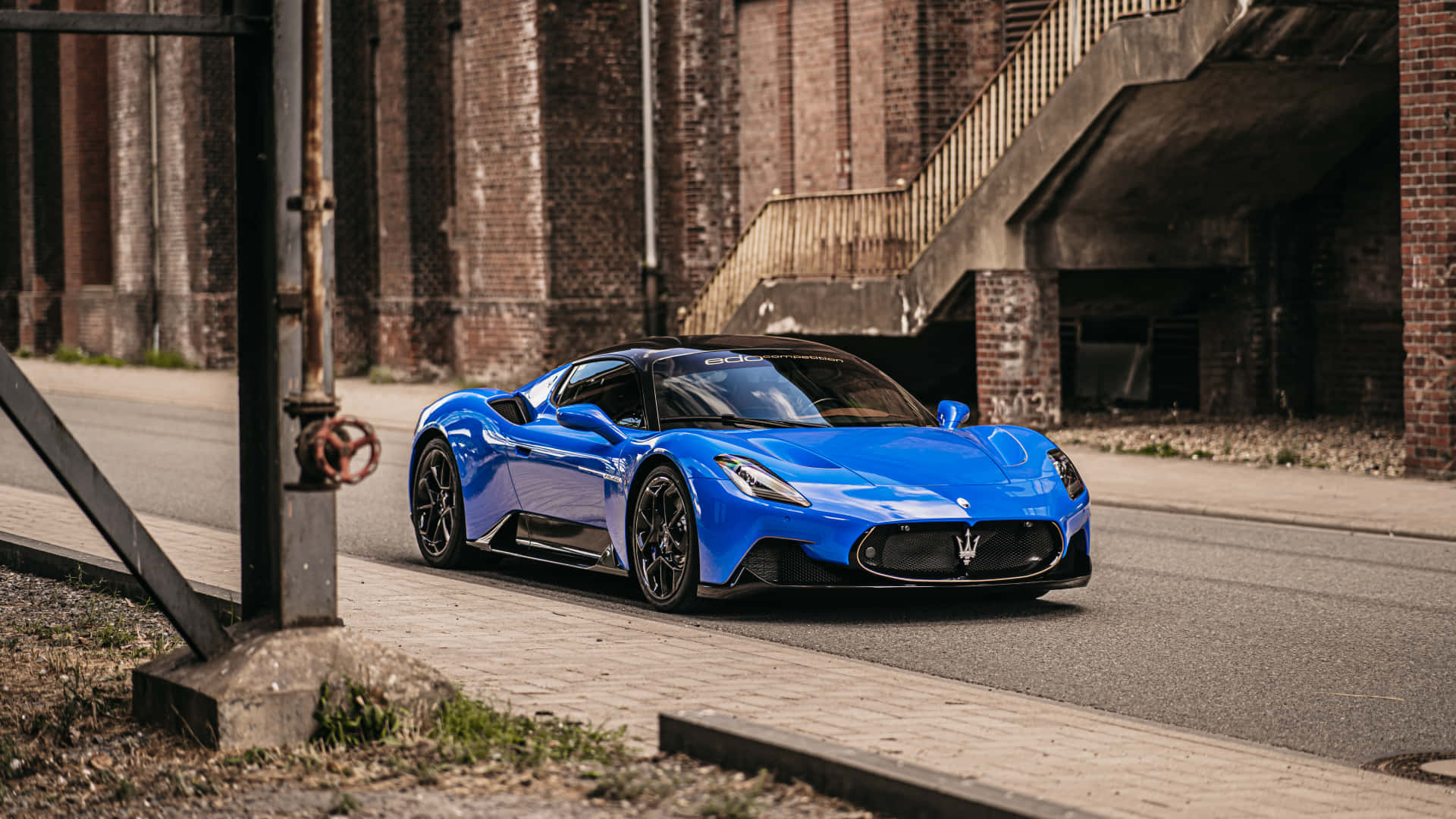 Maserati MC20, vibrant blue, urban street, Full HD Desktop Wallpaper