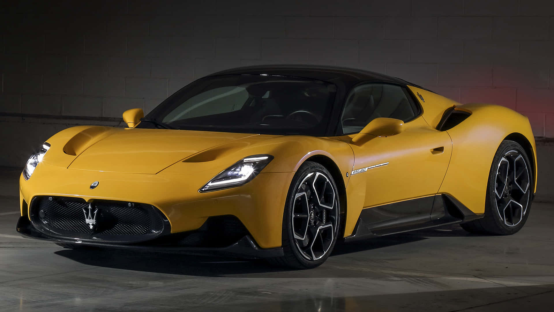 Maserati MC20, yellow, black accents, Full HD Desktop Wallpaper