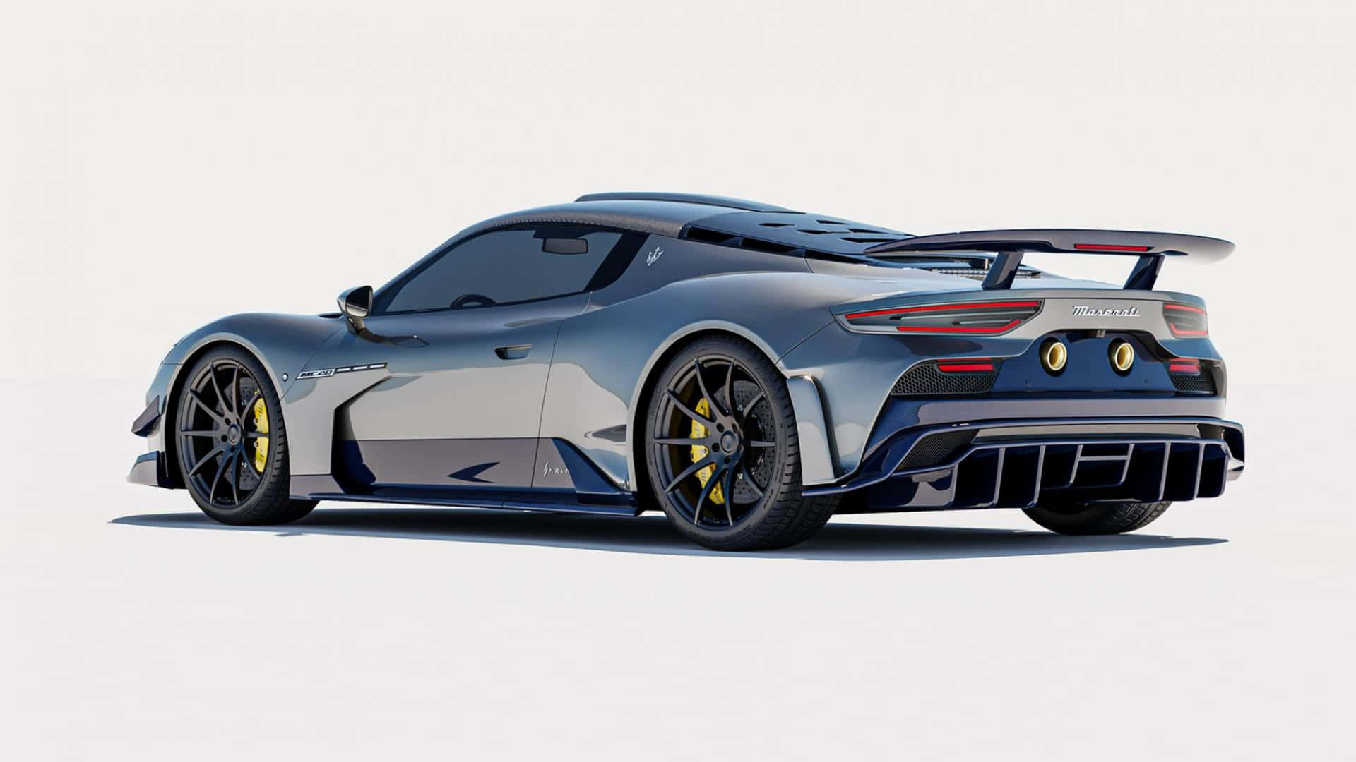 Maserati MC20, blue, yellow brake calipers, Full HD Desktop Wallpaper