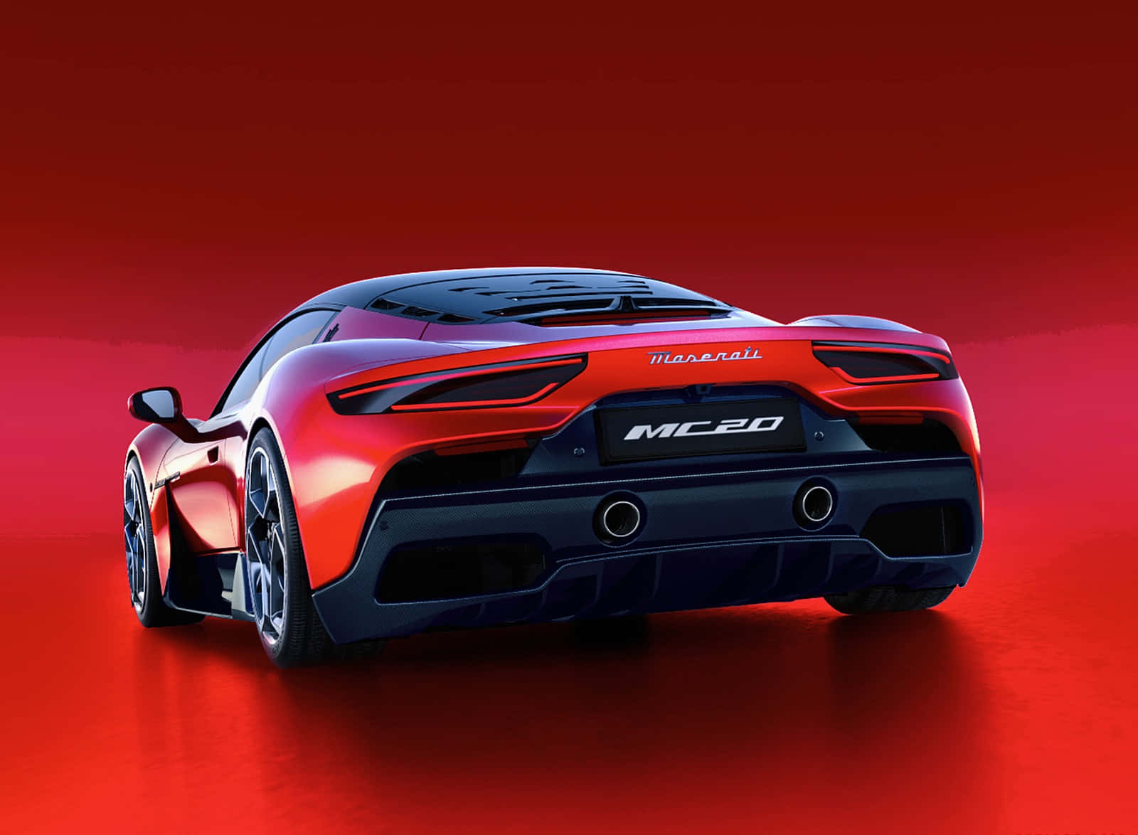 Maserati MC20, red, studio background, HD Desktop Wallpaper