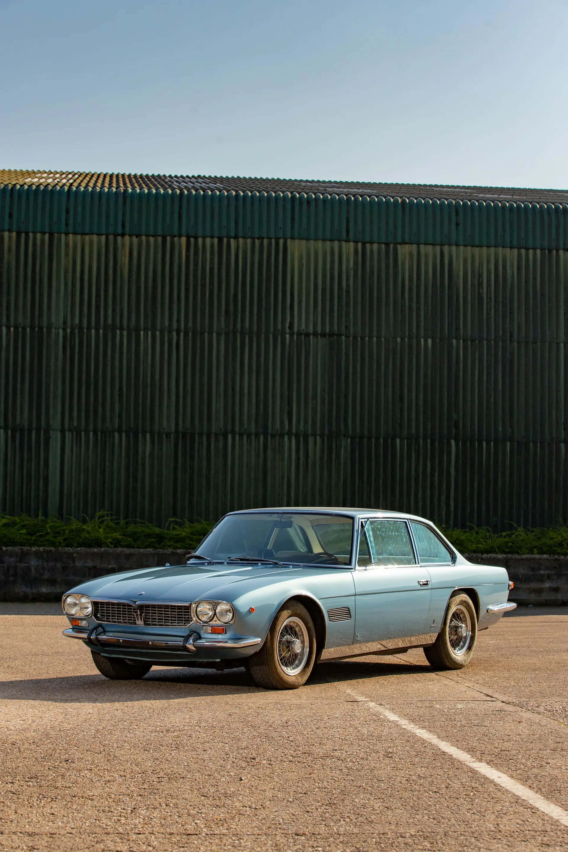 Maserati Mexico, light blue, classic coupe, 2K Phone Wallpaper