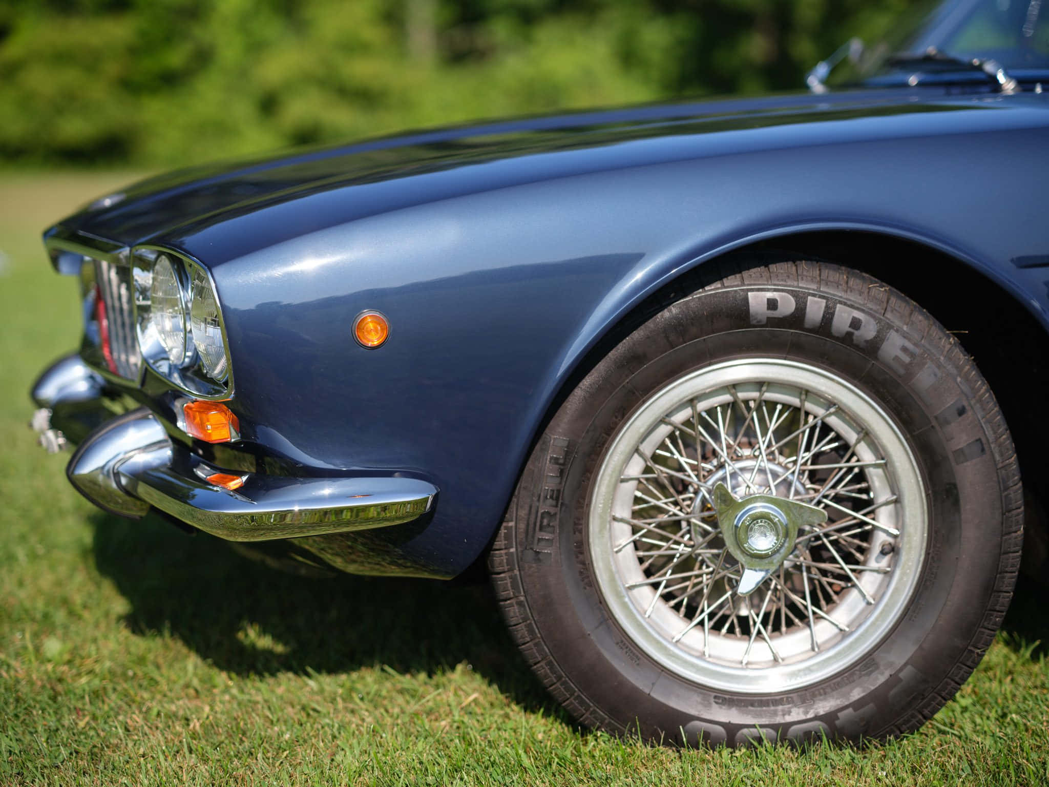 Maserati Mexico, classic blue sports car, front fender, Full HD Desktop Wallpaper