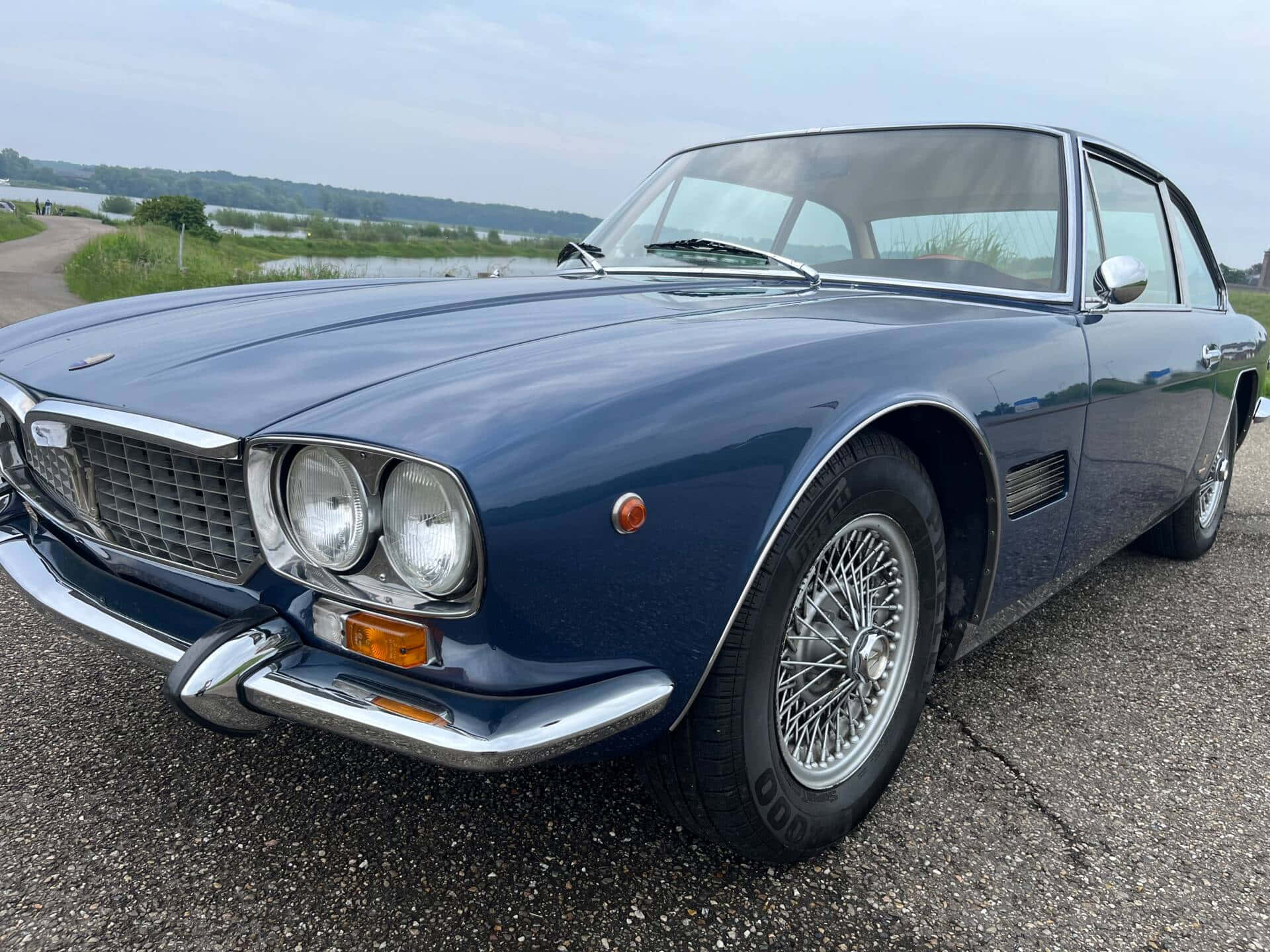 Maserati Mexico, blue coupe, chrome accents, Full HD Desktop Wallpaper