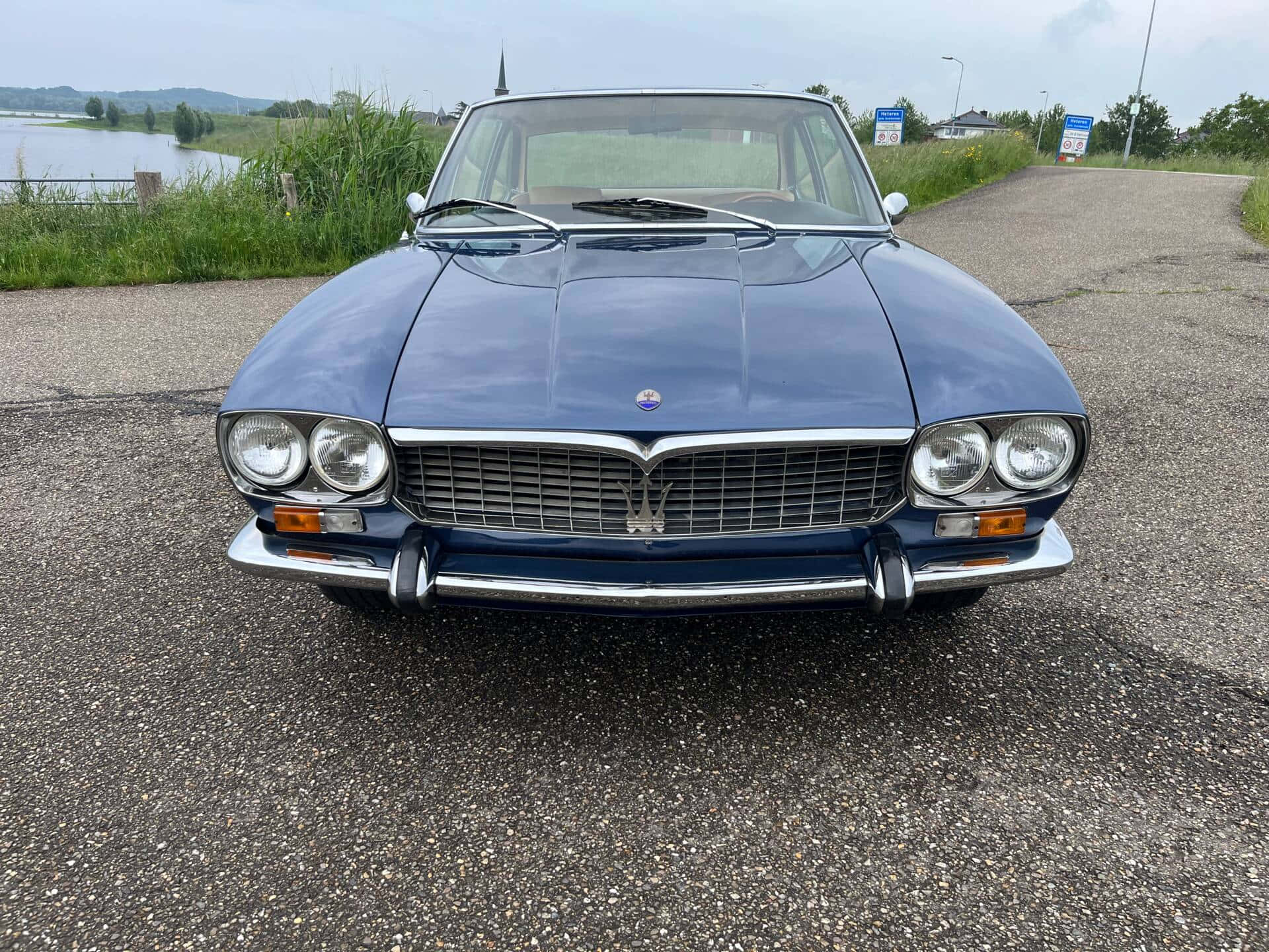 Maserati Mexico, blue, chrome grille, Full HD Desktop Wallpaper