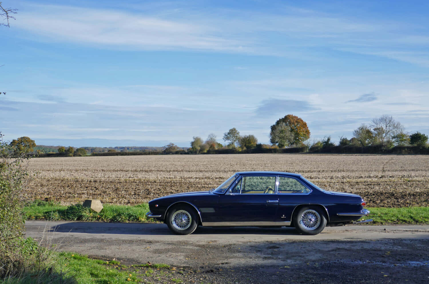 Maserati Mexico, dark blue, classic coupe, HD Desktop Wallpaper