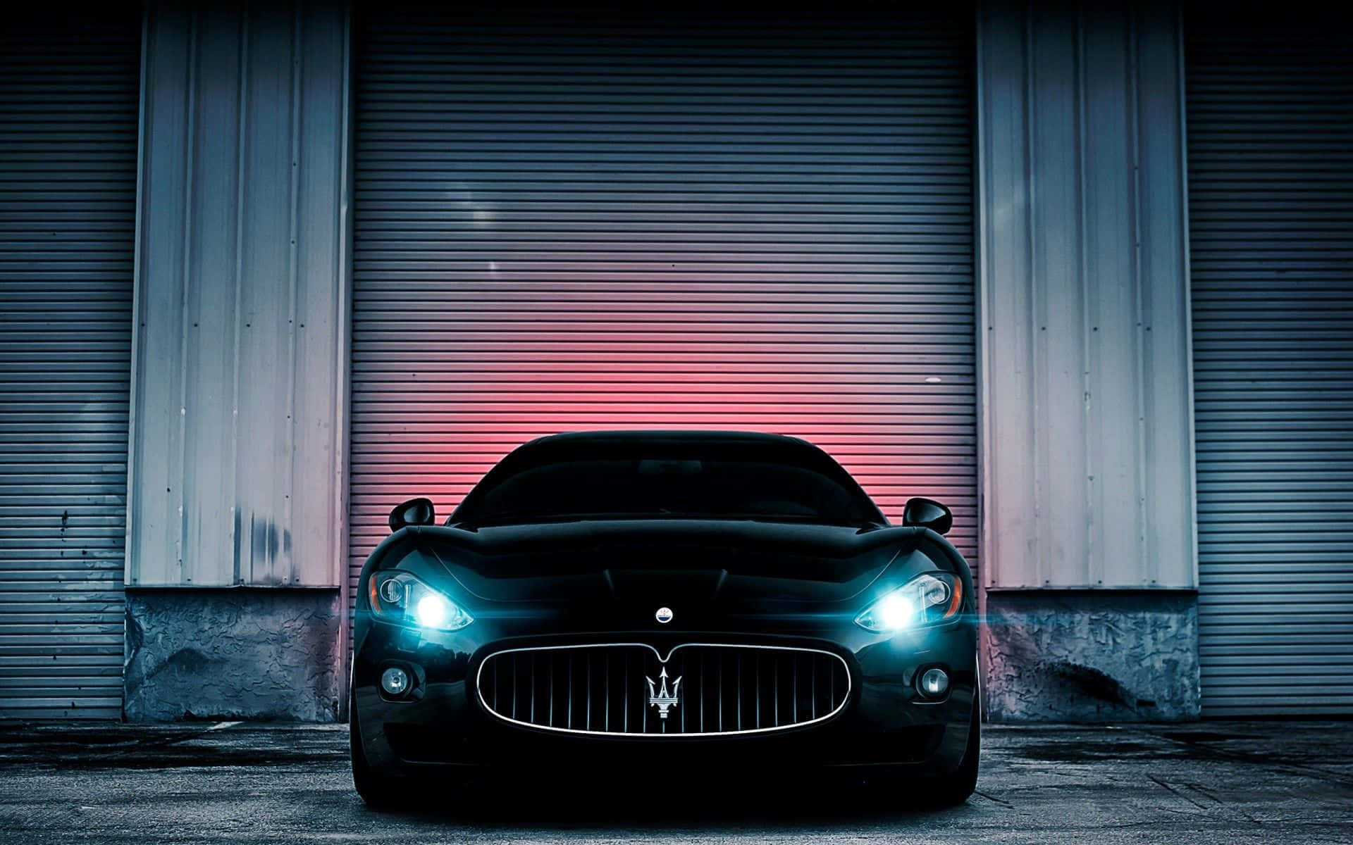 Maserati Quattroporte, black, glowing headlights, Full HD Desktop Wallpaper
