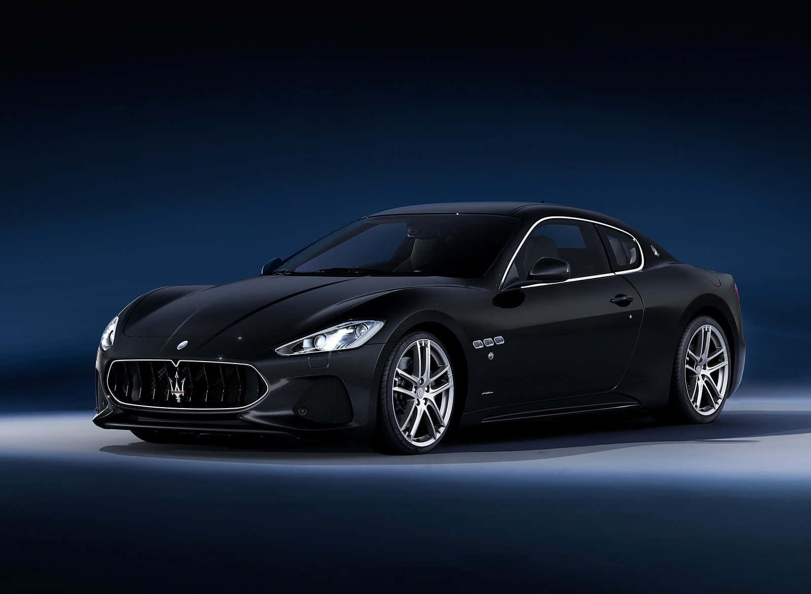 Maserati Quattroporte, sleek black, studio lights, HD Desktop Wallpaper