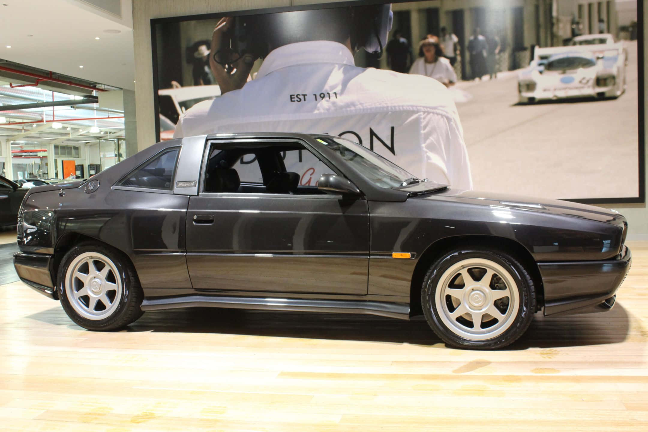 Maserati Shamal, black sports car, silver rims, Full HD Desktop Wallpaper