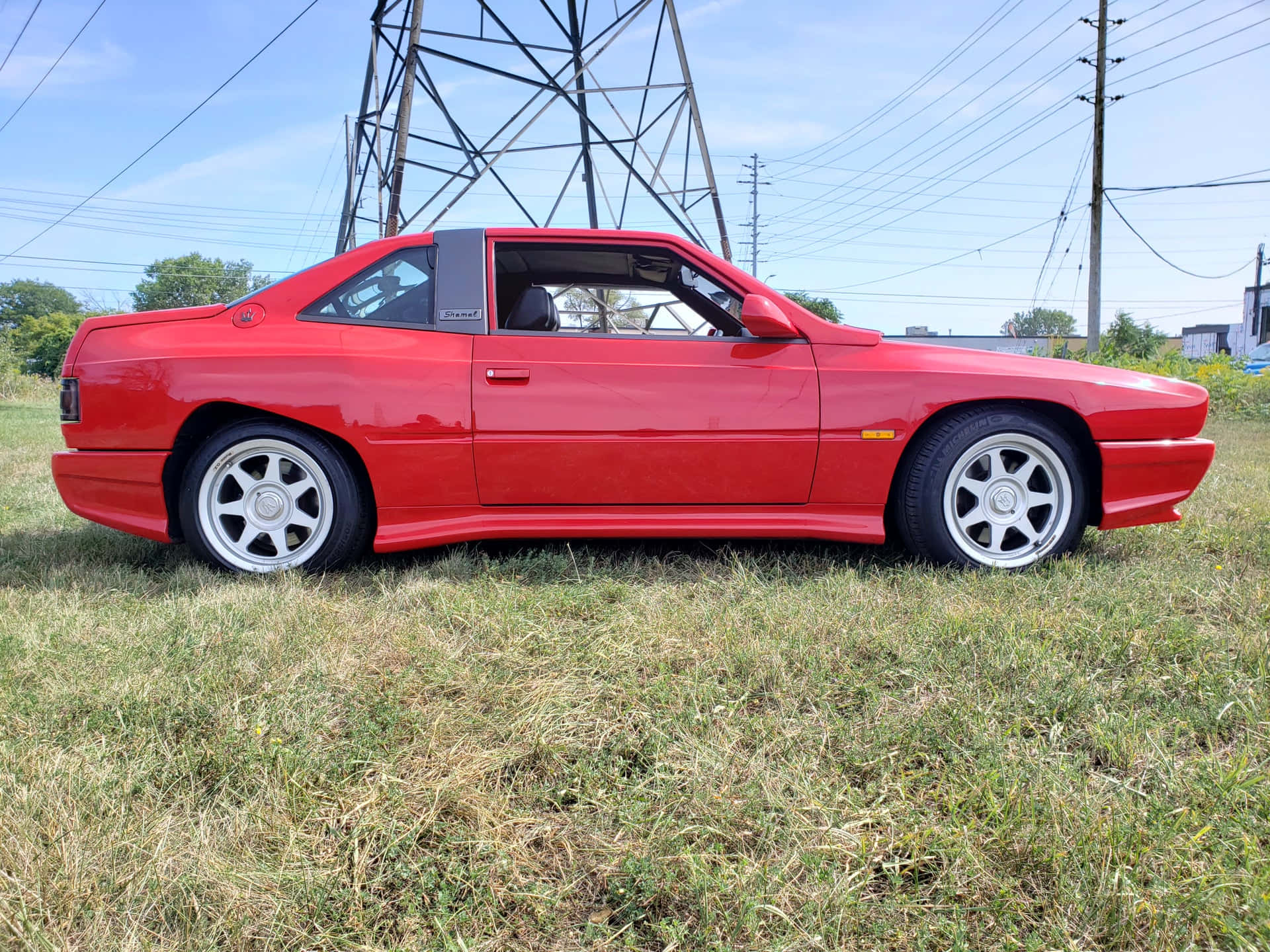 Red Maserati Shamal, classic coupe, silver wheels, Full HD Desktop Wallpaper