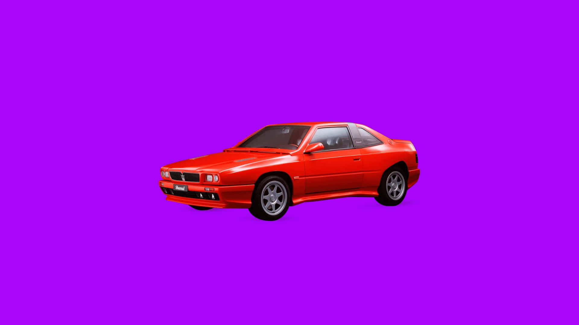 Maserati Shamal, vibrant red, solid purple background, Full HD Desktop Wallpaper