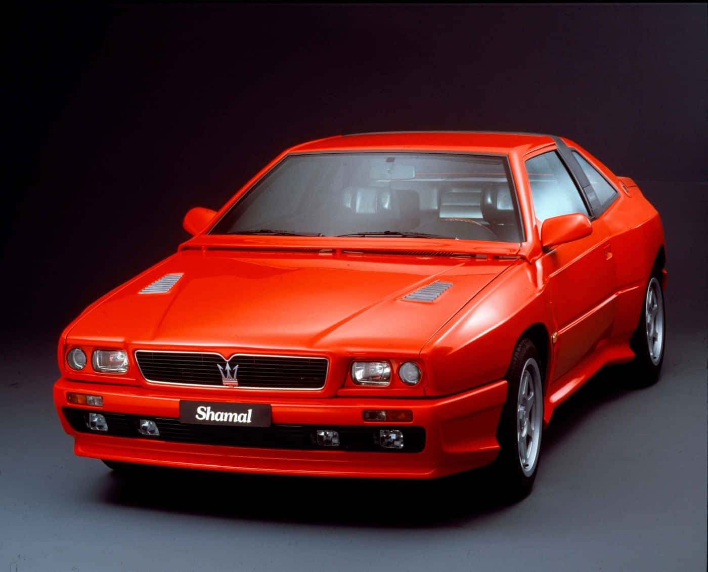 Maserati Shamal, vibrant orange, studio lights, HD Desktop Wallpaper