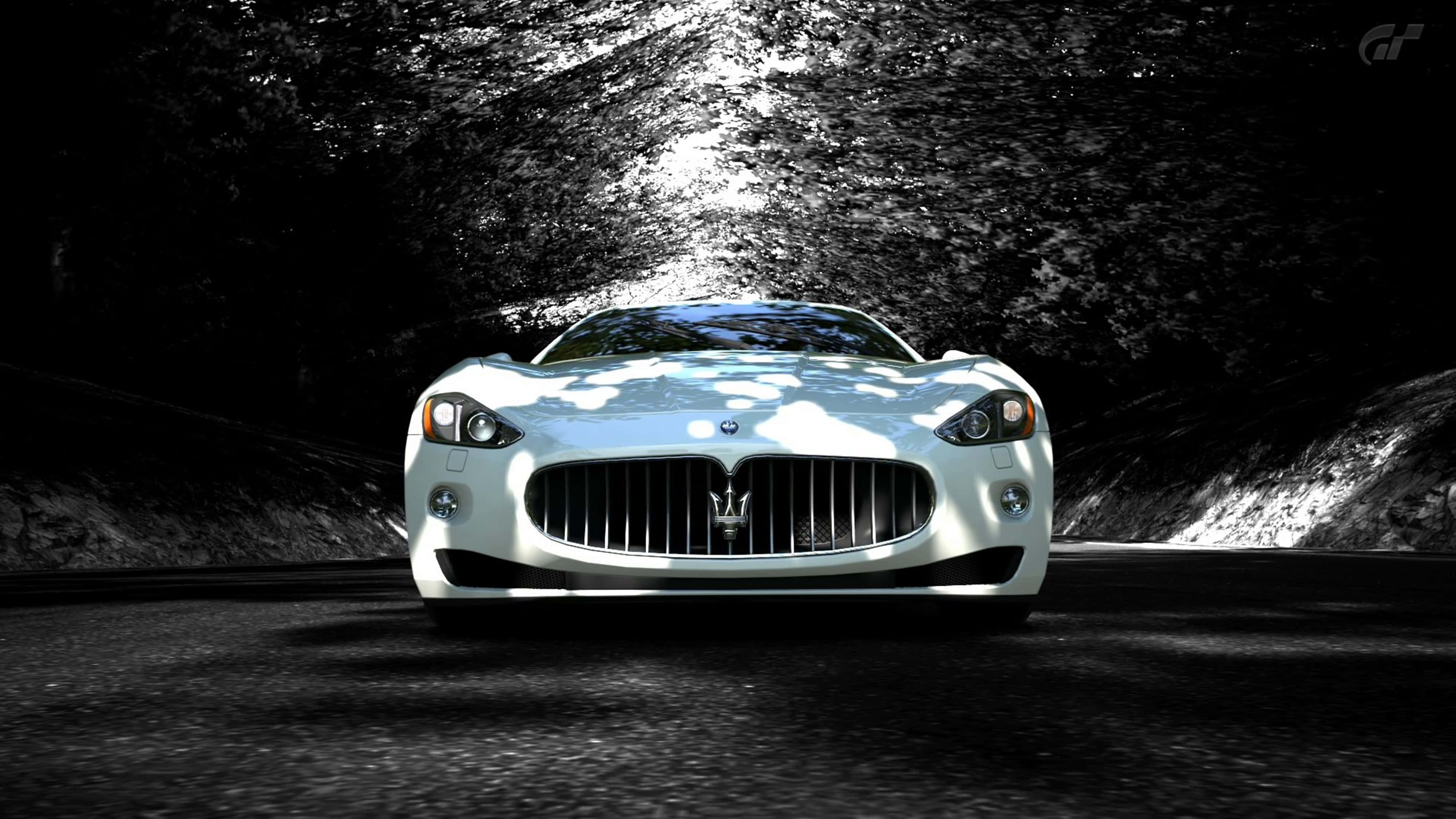 Maserati, sports car, white, 4K Desktop Wallpaper