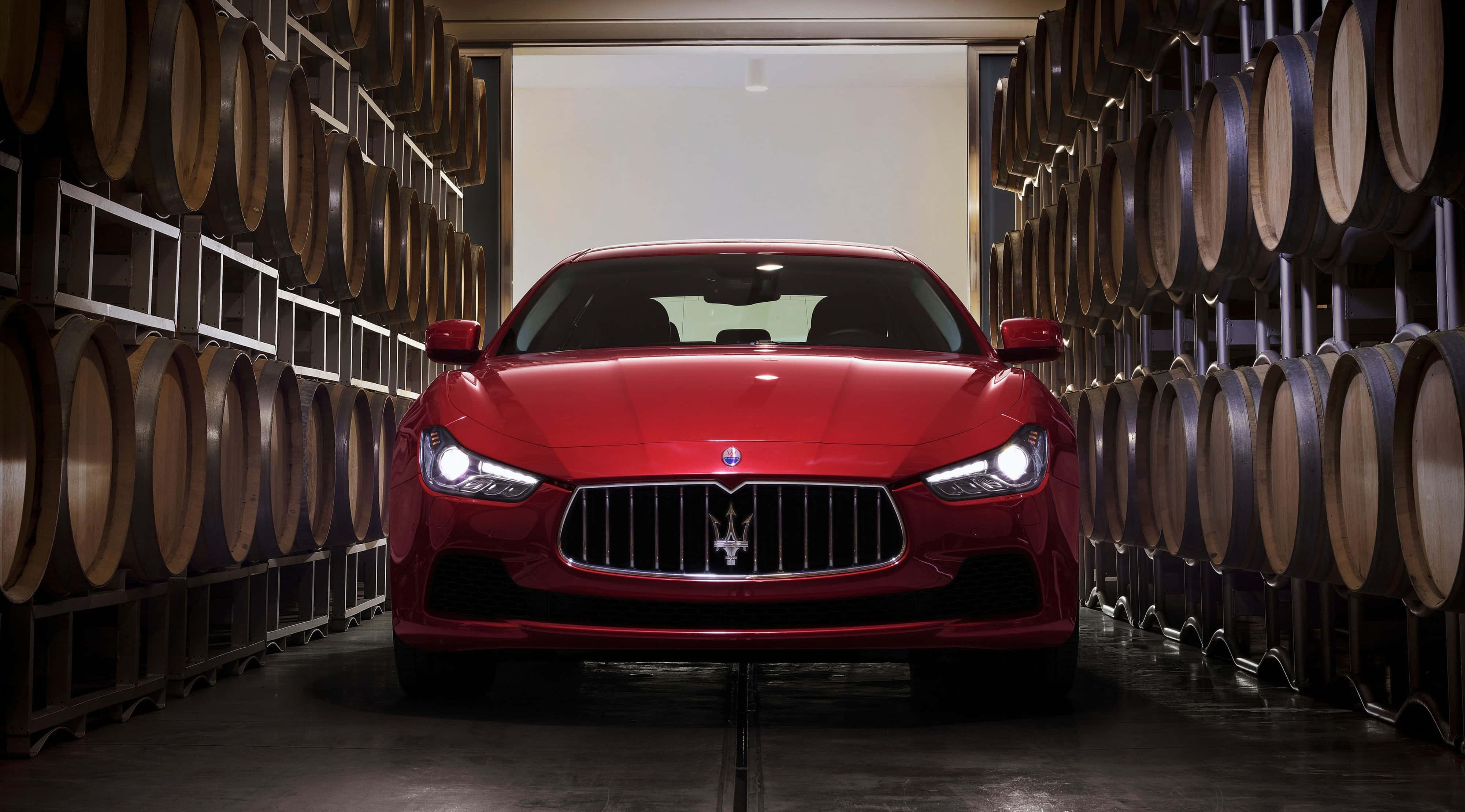 Maserati, glossy red, sports car, 4K Desktop Wallpaper