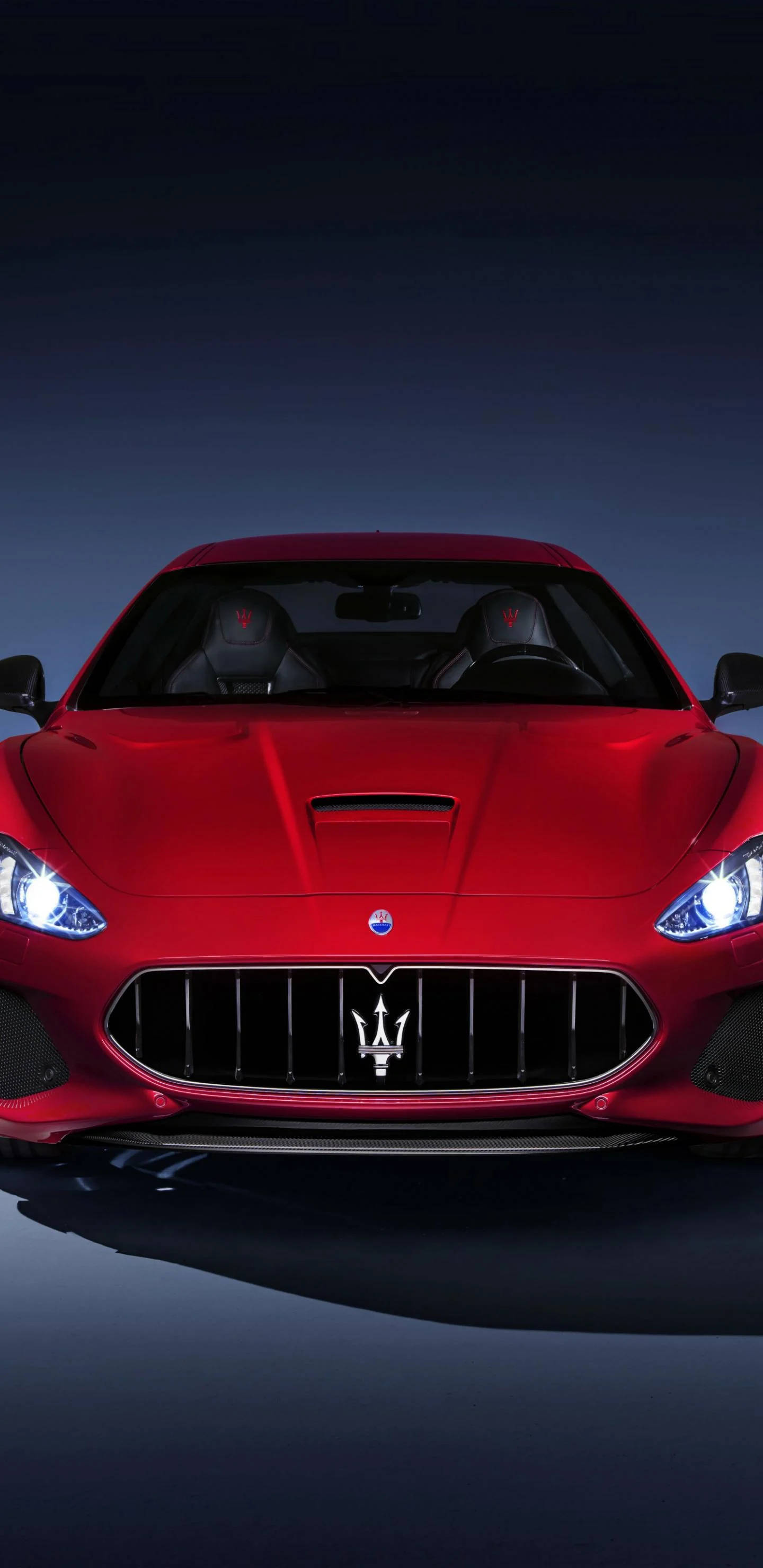 Maserati, red sports car, glossy red, 2K Phone Wallpaper