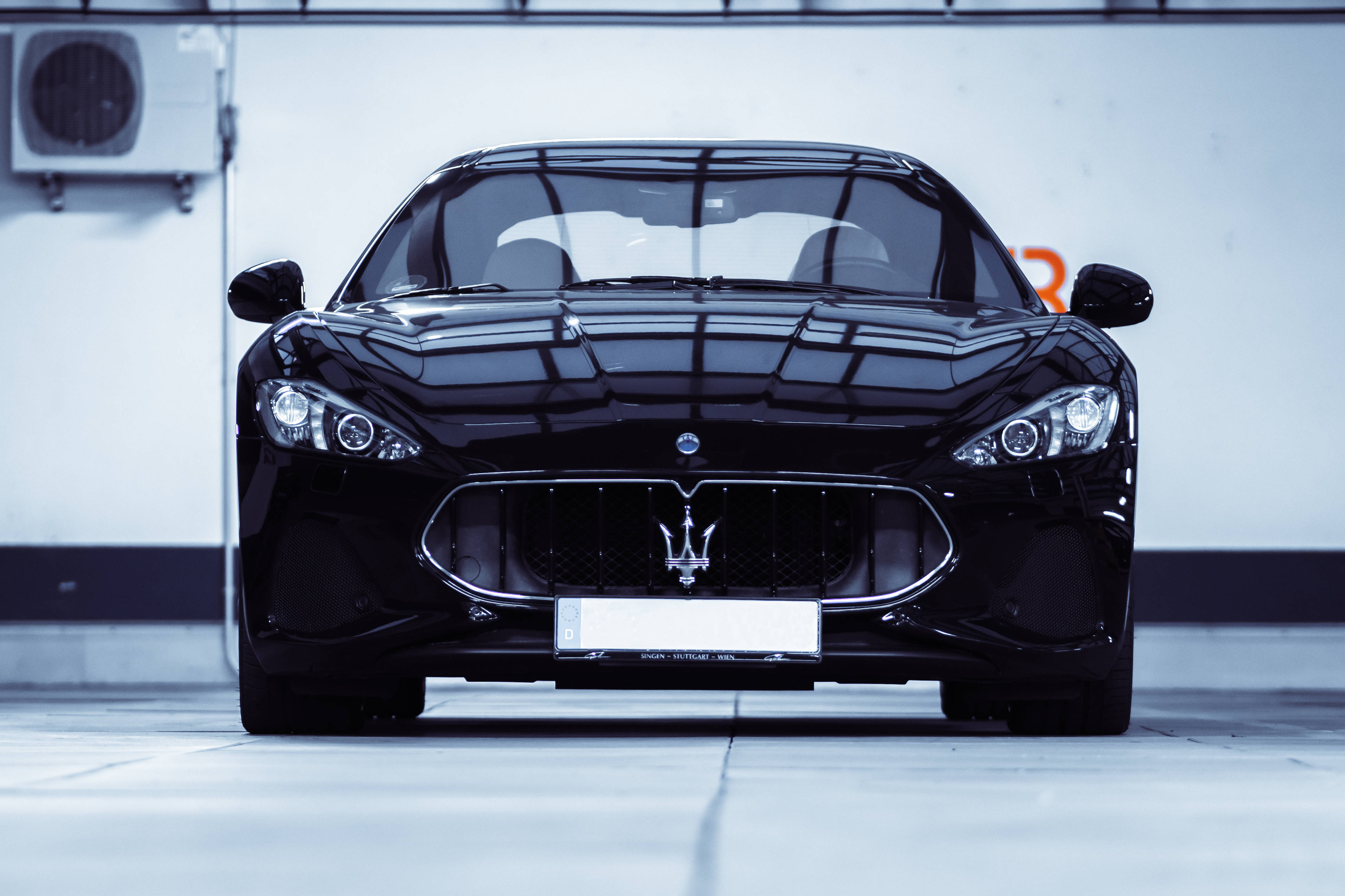 Maserati, shiny black, sports car, 4K Desktop Wallpaper