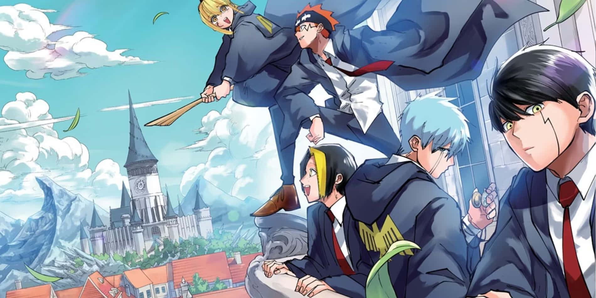 Mashle Magic And Muscles, school uniforms, town, HD Desktop Wallpaper