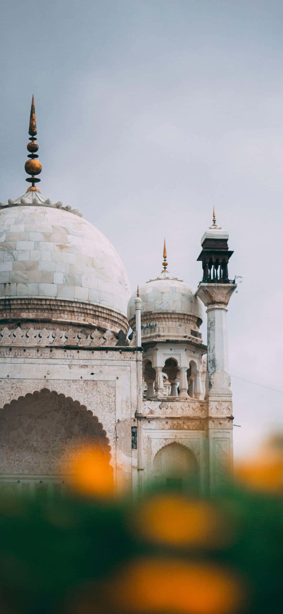 white marble mosque, domes, minarets, Full HD Phone Wallpaper