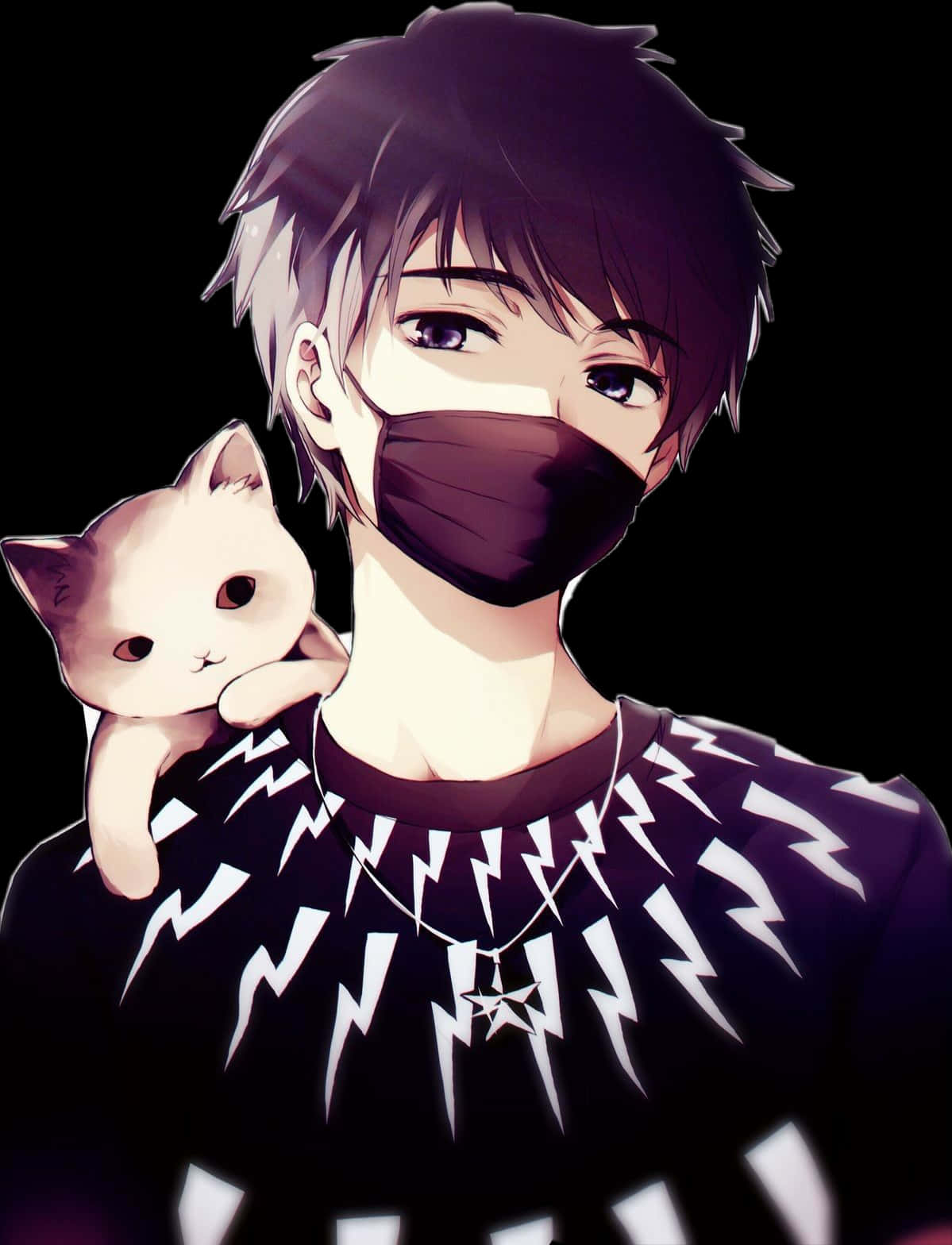 Mask Boy, Kpop Anime, cat, HD Phone Wallpaper