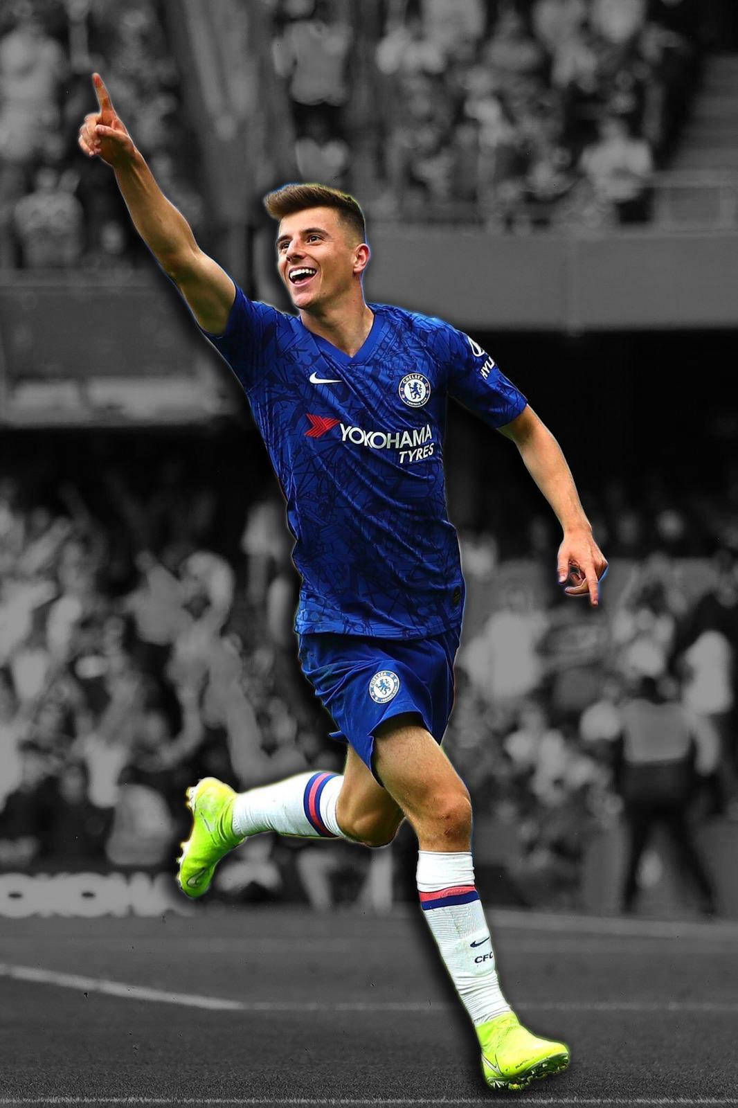 Mason Mount, blue Chelsea jersey, neon green cleats, HD Phone Wallpaper