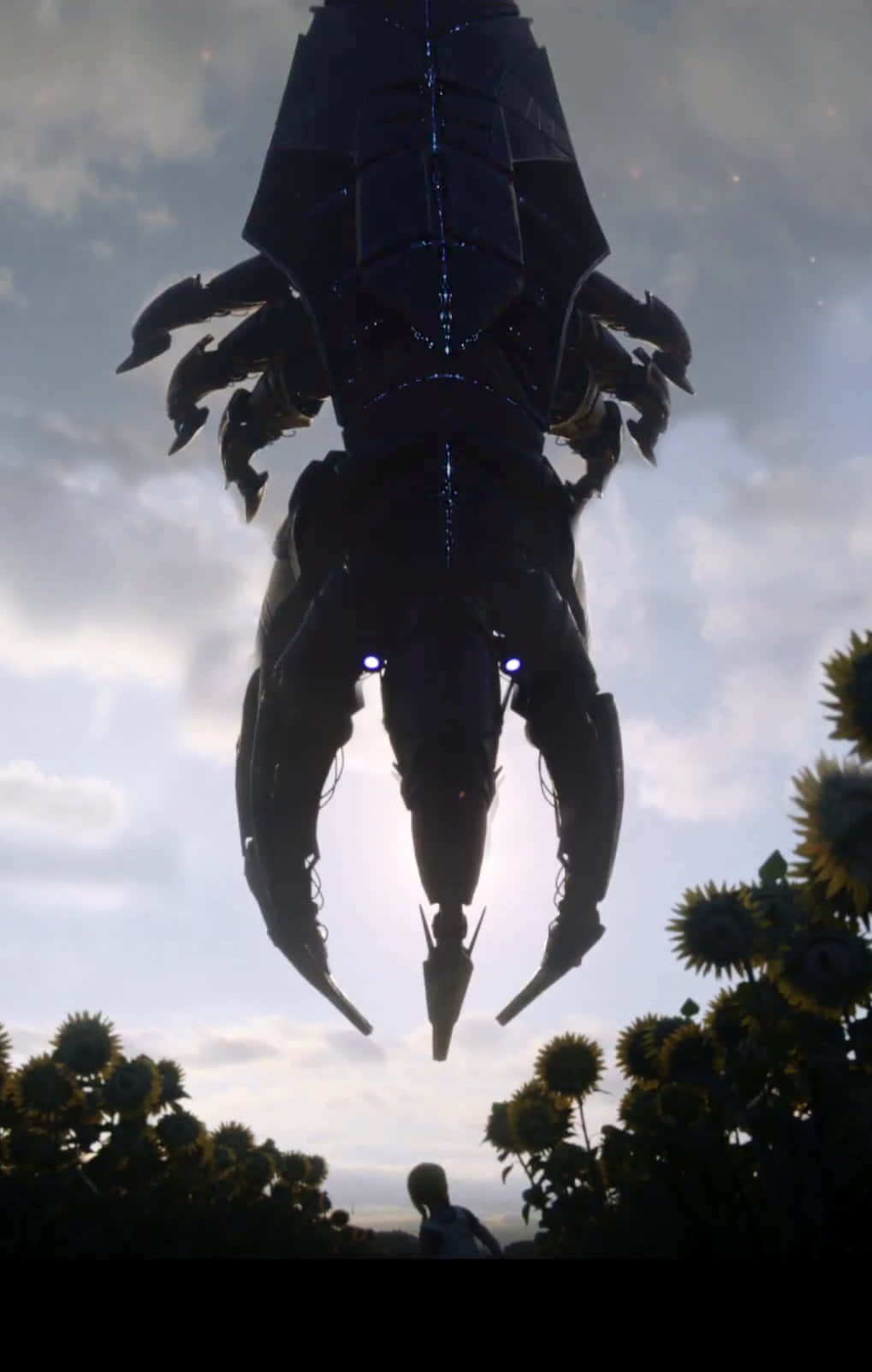 Mass Effect 3, Reaper, sunflower field, HD Phone Wallpaper